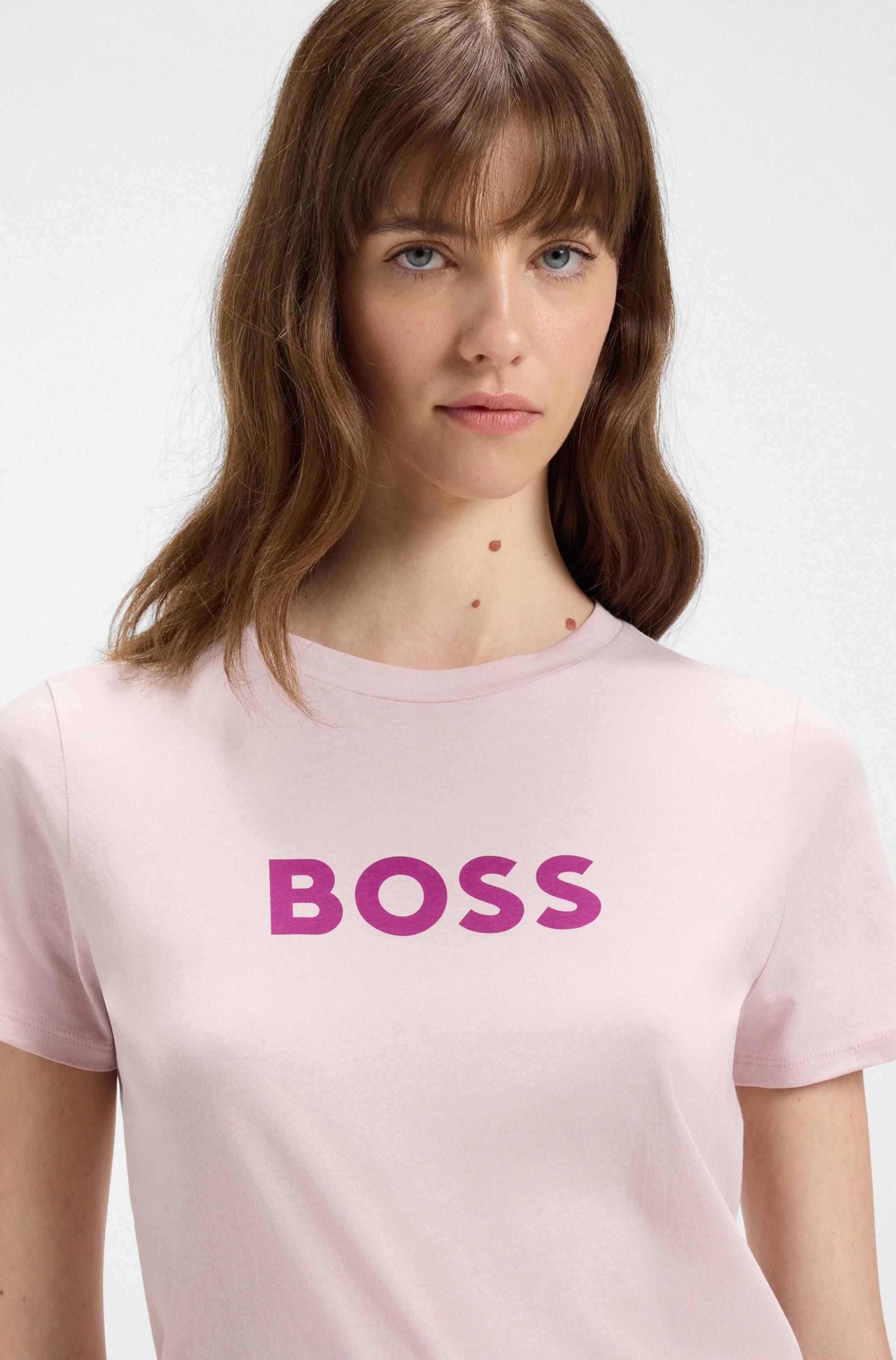 BOSS ORANGE T-Shirt Elogo Premium Damenmode mit BOSS-Schriftzug günstig online kaufen