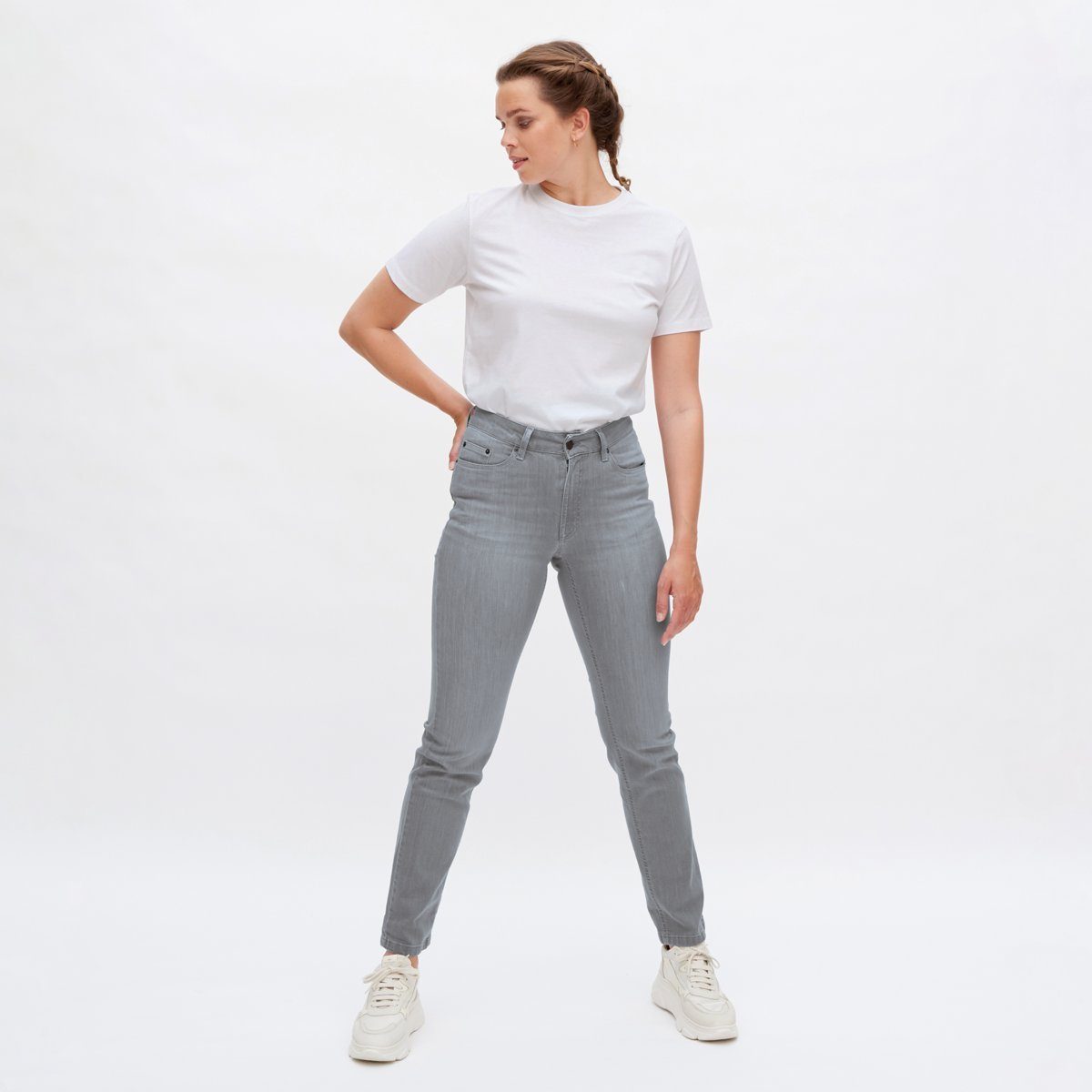 Notfallgroßer Preisnachlass LIVING CRAFTS 5-Pocket Schnitt Grey Legerer Stil Denim Bequeme DONNA Jeans im