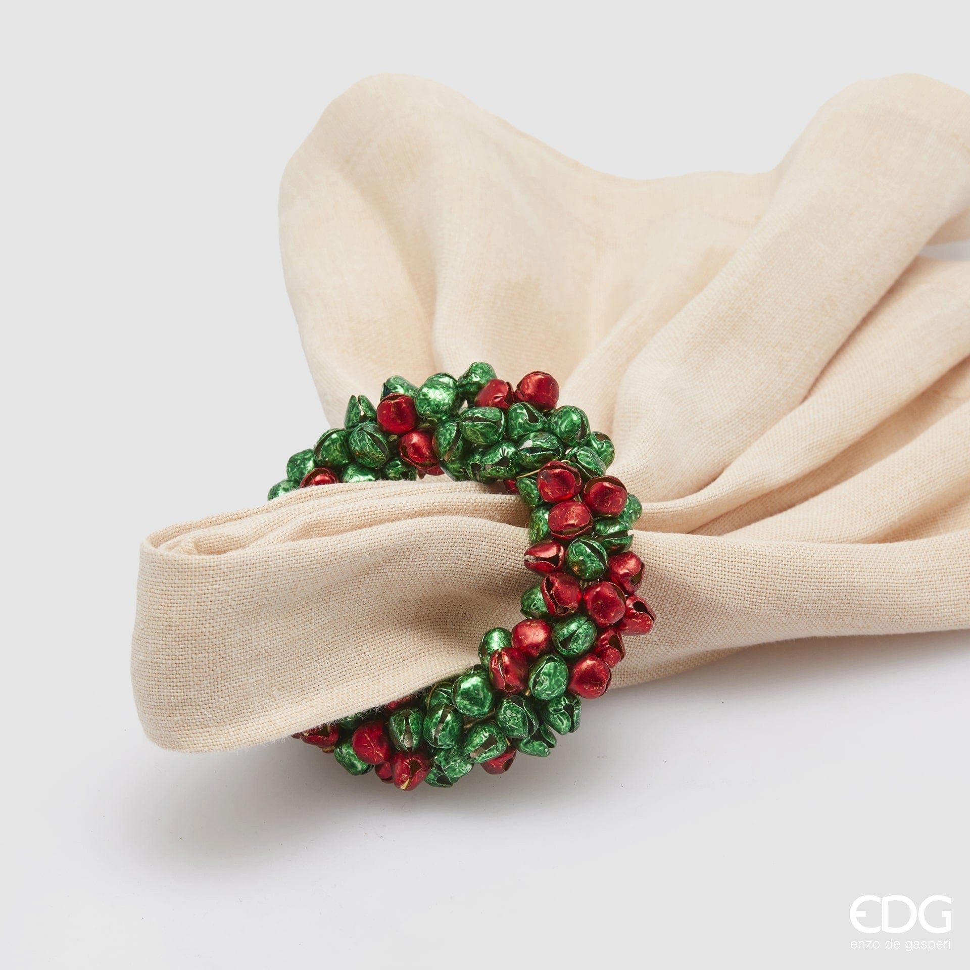 enzo de gasperi Serviettenring 4er-Set Serviettenringe mit bunten Perlen verziert - 5 Varianten