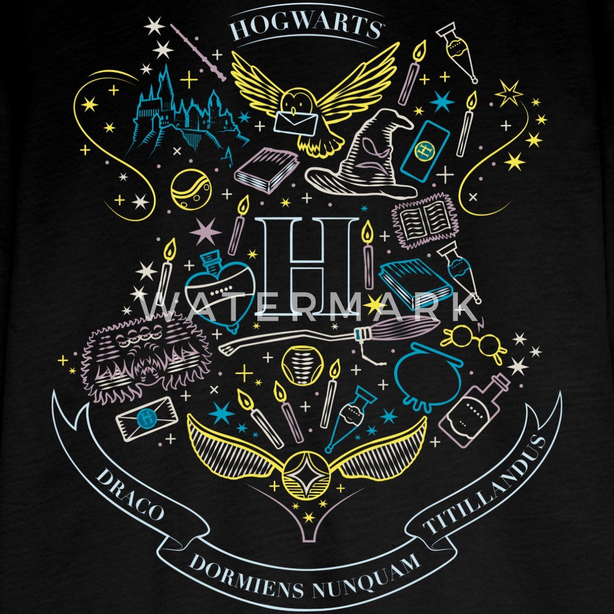 Spreadshirt T-Shirt Harry Potter Hogwarts Elemente günstig online kaufen