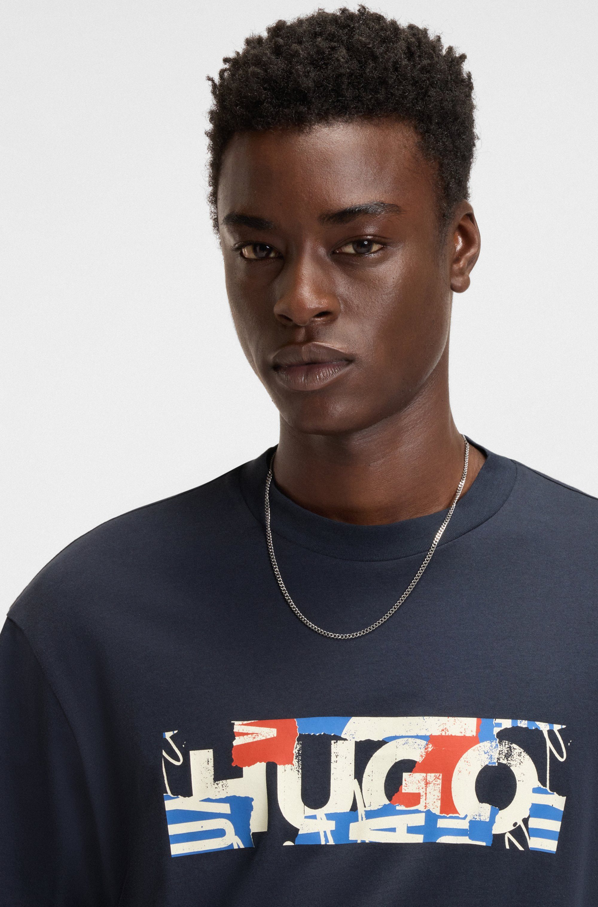 HUGO Blue T-Shirt Nugix mit grafischem Logo-Druck günstig online kaufen