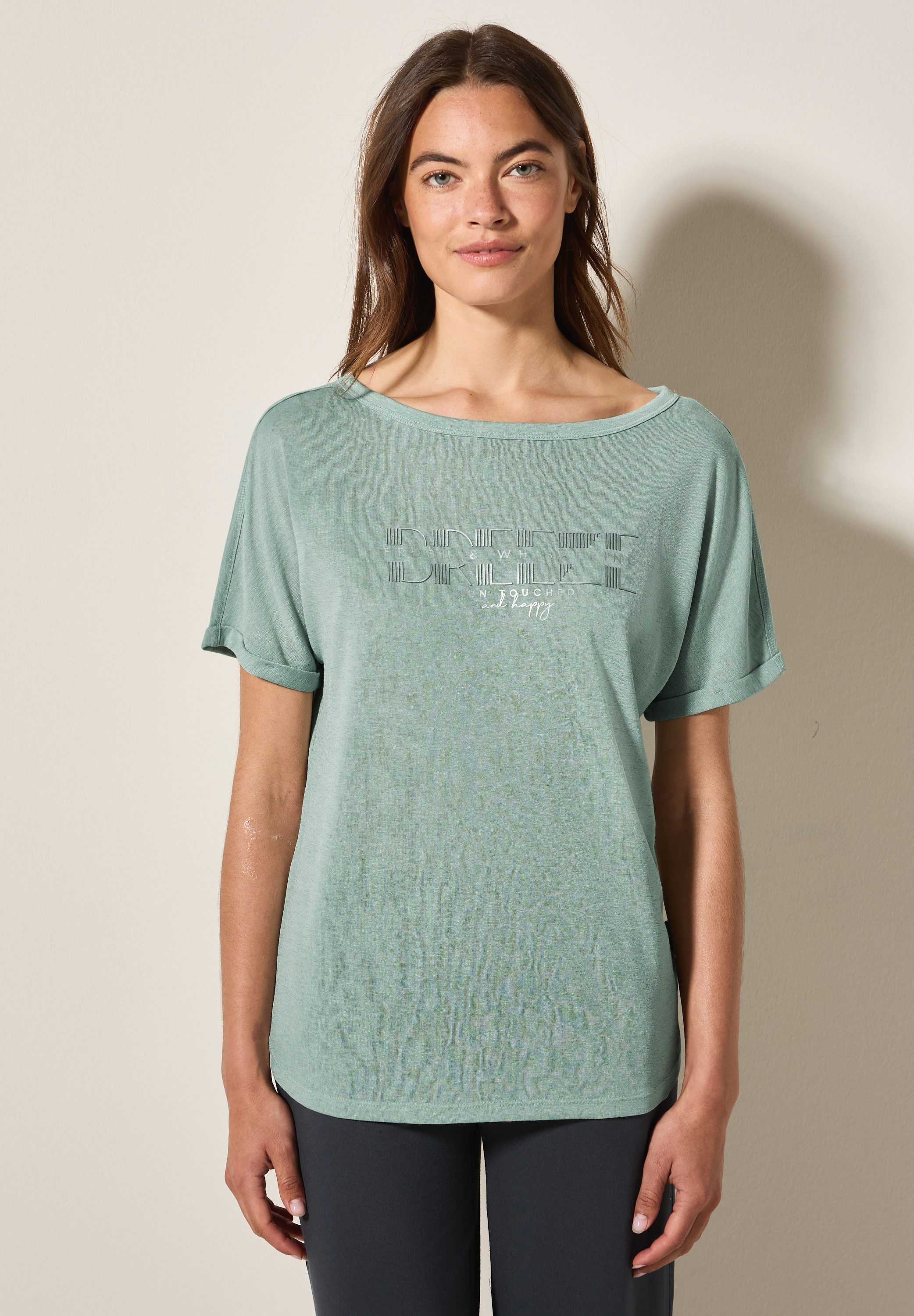 CECIL Print-Shirt im angenehmen Materialmix