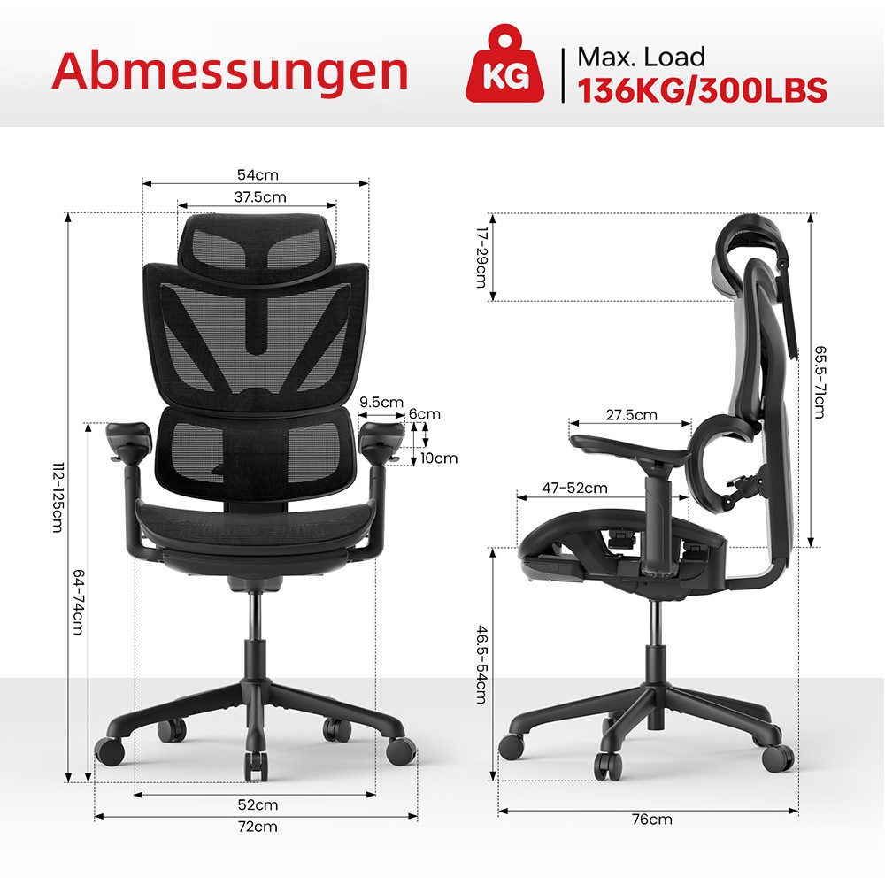 ACGAM Bürostuhl Chefsessel, ergonomischer Schreibtischstuhl, CleverSeat günstig online kaufen