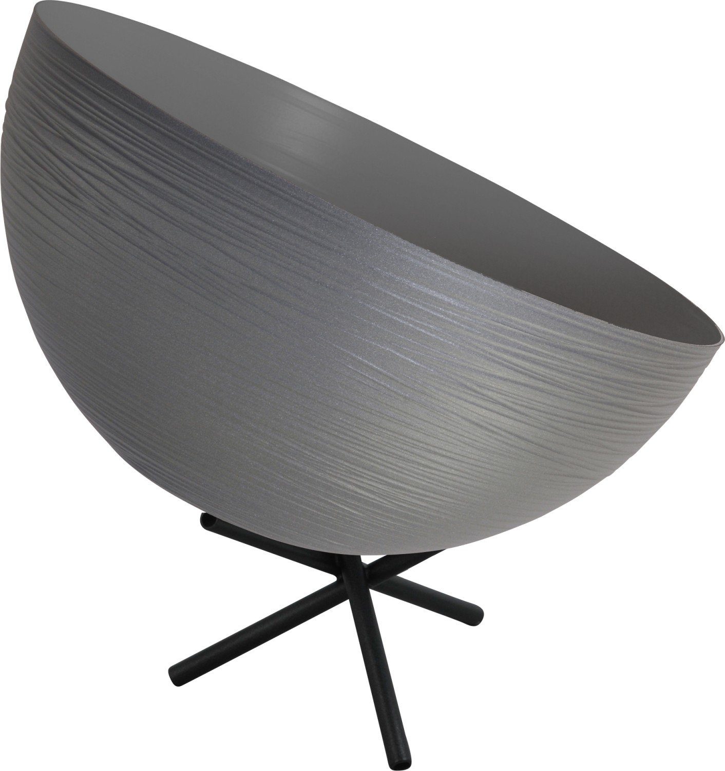 Licht-Erlebnisse Tischleuchte CASCO, ohne Leuchtmittel, Nachttischleuchte Grau Schwarz E27 42 cm Metall Industrial Beleuchtung
