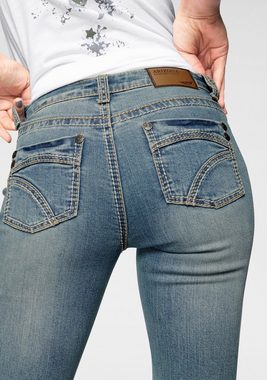 Arizona Gerade Jeans »Kontrastnähte« Mid Waist