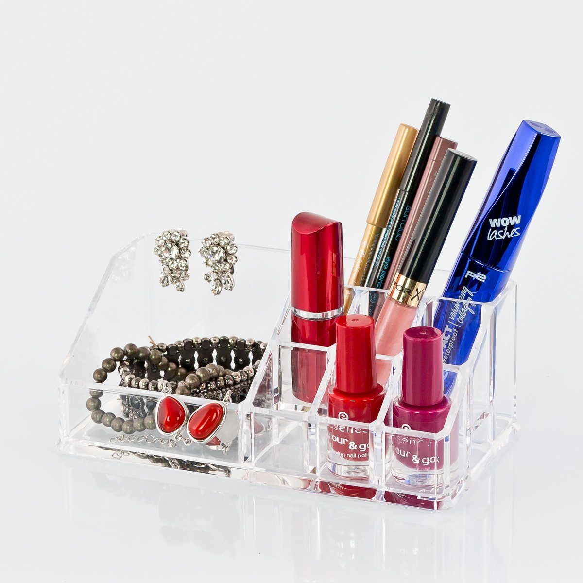 bremermann Make-Up Organizer Kosmetik-Organizer, verschiedenen Formen, 9 Fächer, großes Einzelfach, 1-tlg.