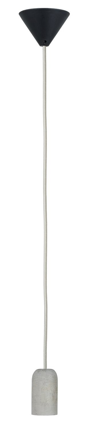 Pendelleuchte, E27, 2m, Stoffkabel Grau, Fassung Beton Pendelleuchte, E27, 2m, Stoffkabel Grau, Fassung Beton