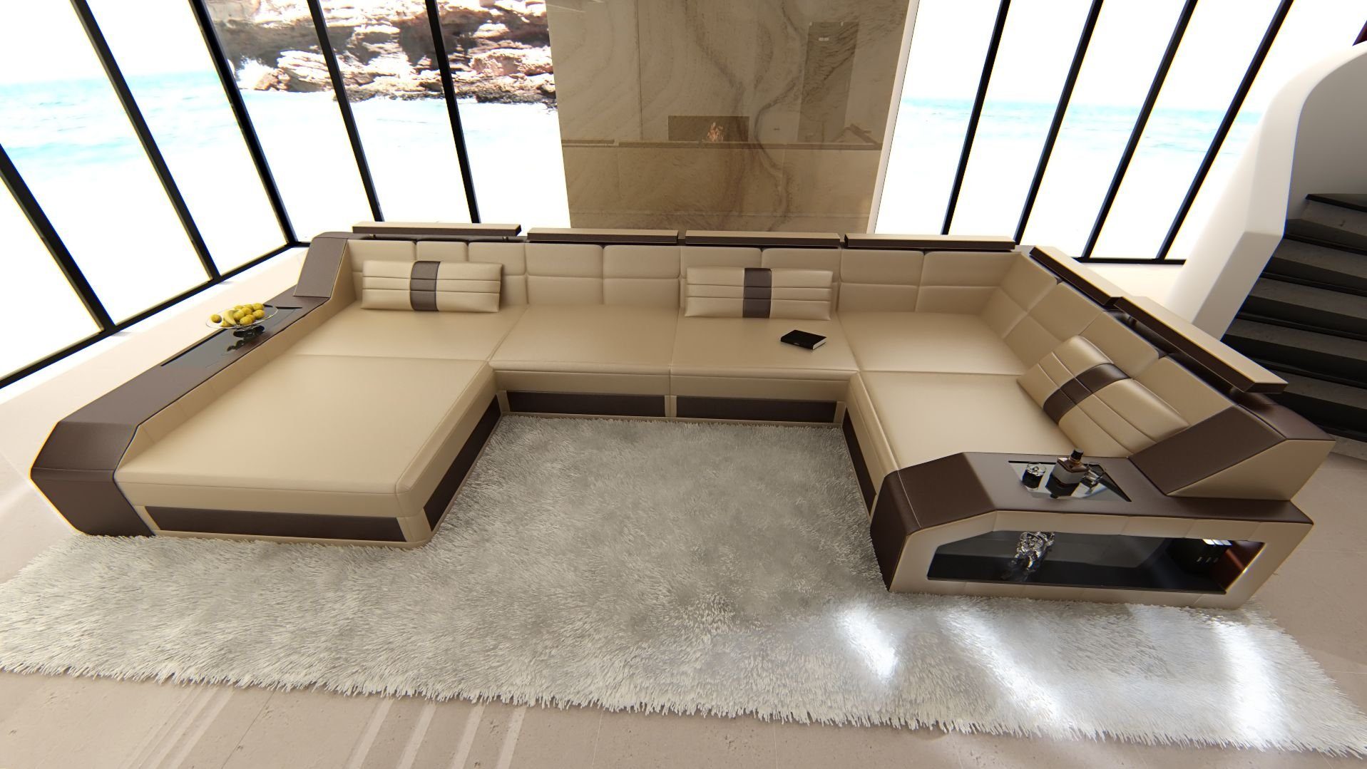 Sofa Dreams Wohnlandschaft Sofa Leder Ledercouch günstig online kaufen