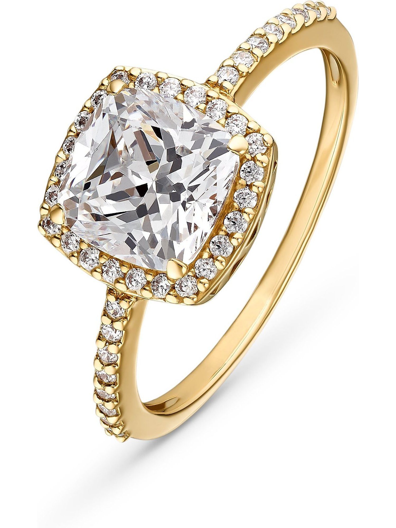 CHRIST Fingerring CHRIST Damen-Damenring 375er Gelbgold 40 Zirkonia, Zirkonia