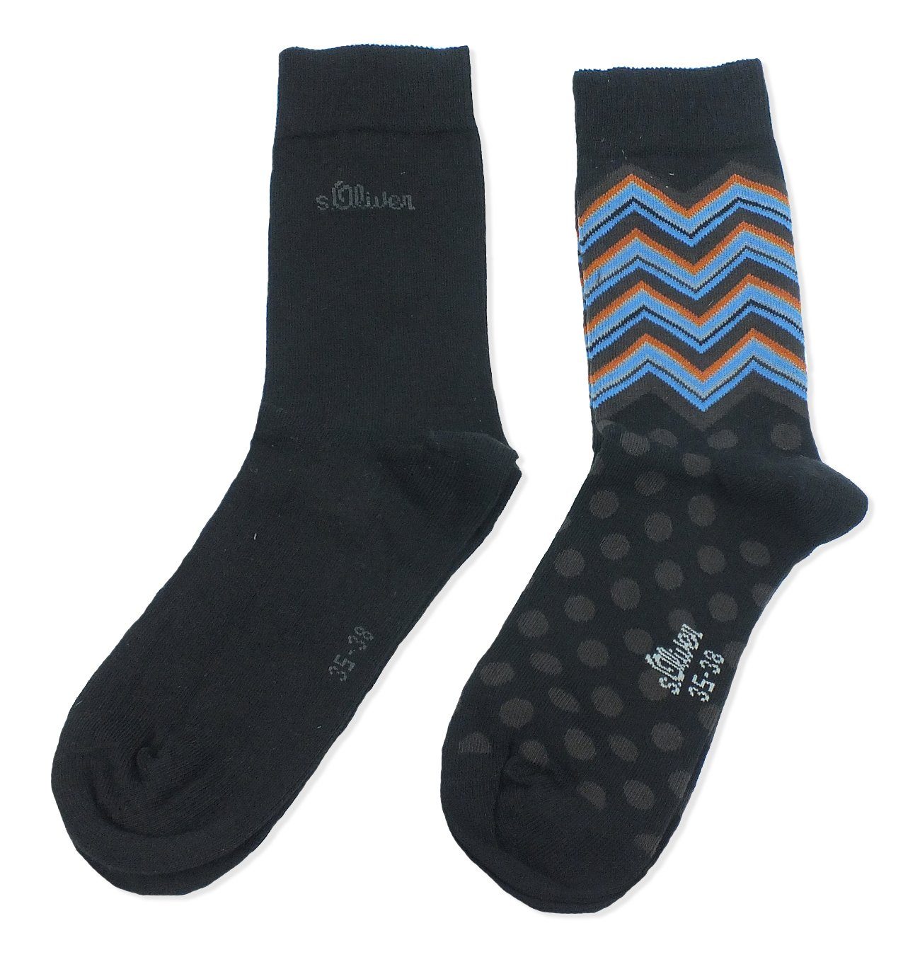 s.Oliver Langsocken s.Oliver Socks (Packung, 2-Paar, 2 Paar) Damen Unisex Herren Socken Freizeitsocken Baumwolle Dots