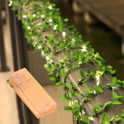 MAGICSHE LED-Lichterkette 2m Künstliche Pflanzendekoration, Kleine Blätter LED Lichtern