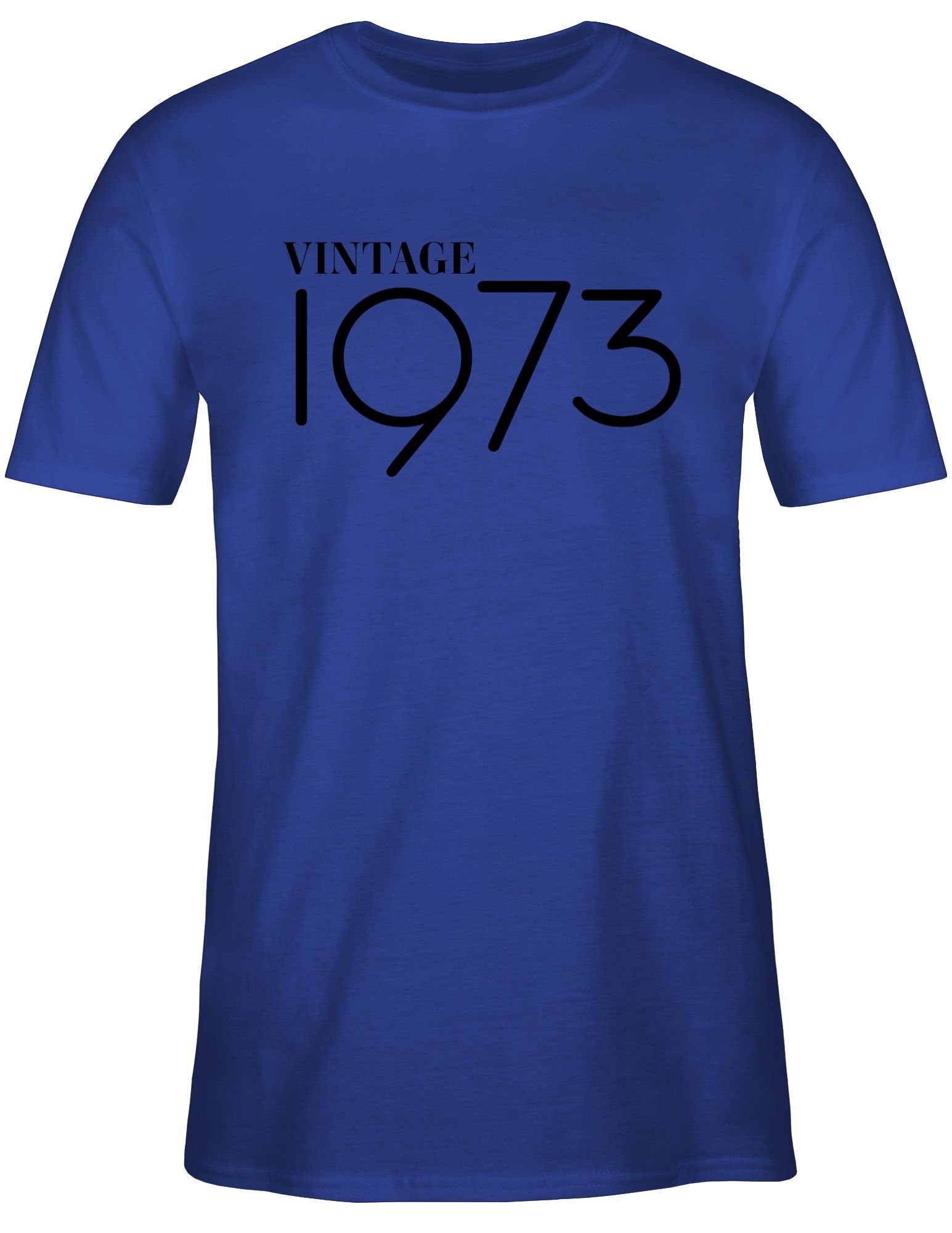 Shirtracer T-Shirt Geburtstag 50. Vintage 1973 3 Royalblau