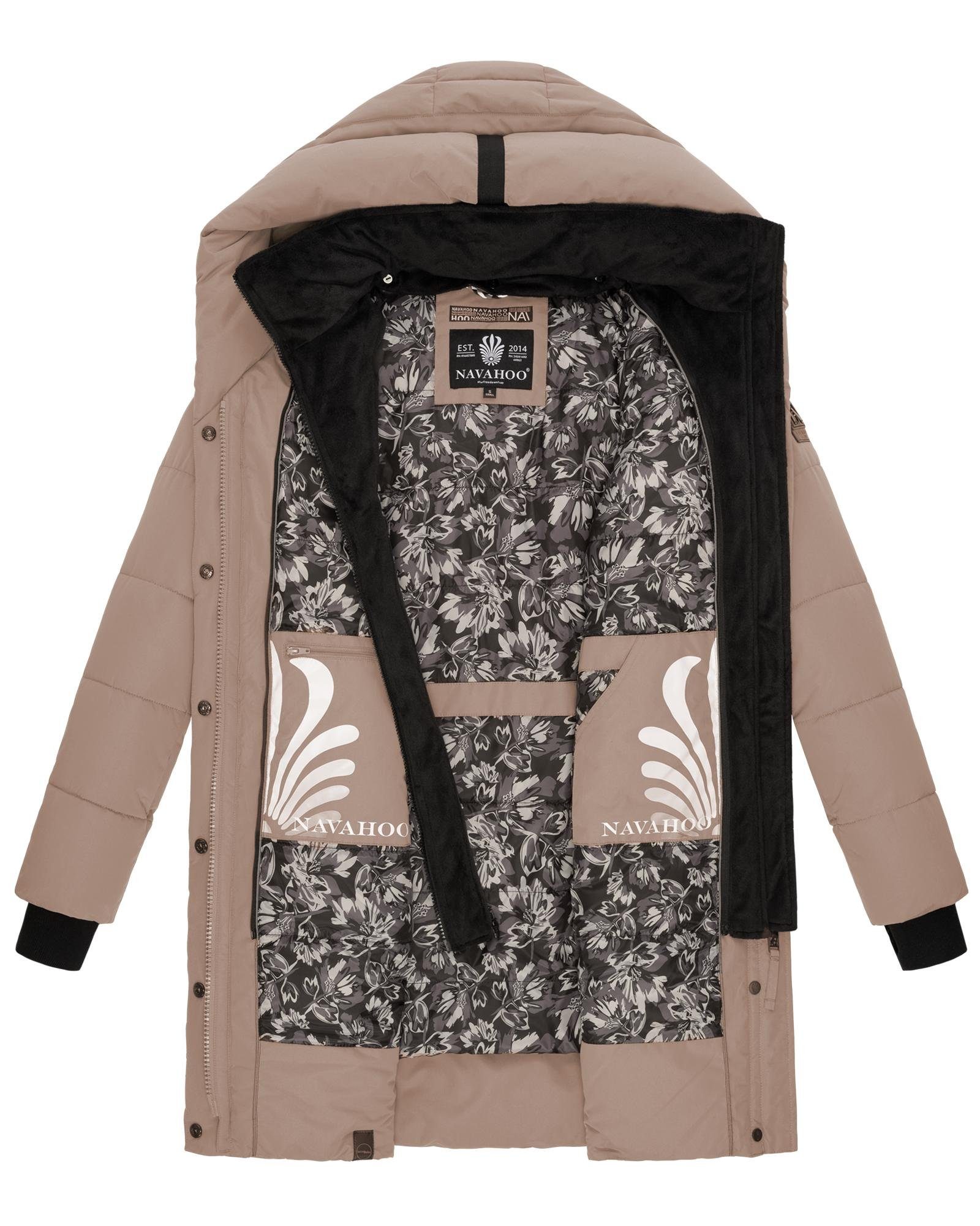 Navahoo Steppmantel Knutschilein Stylischer Damenmantel mit abnehmbarem Fleece-Kragen