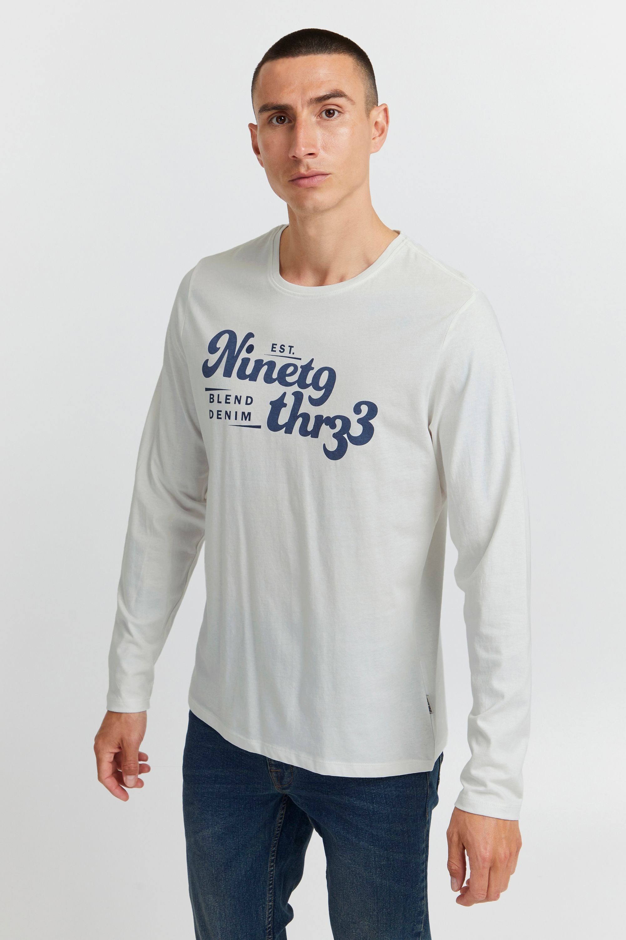 Blend T-Shirt BHLongsleeve Klassisches T-Shirt mit Rundhalsausschnitt