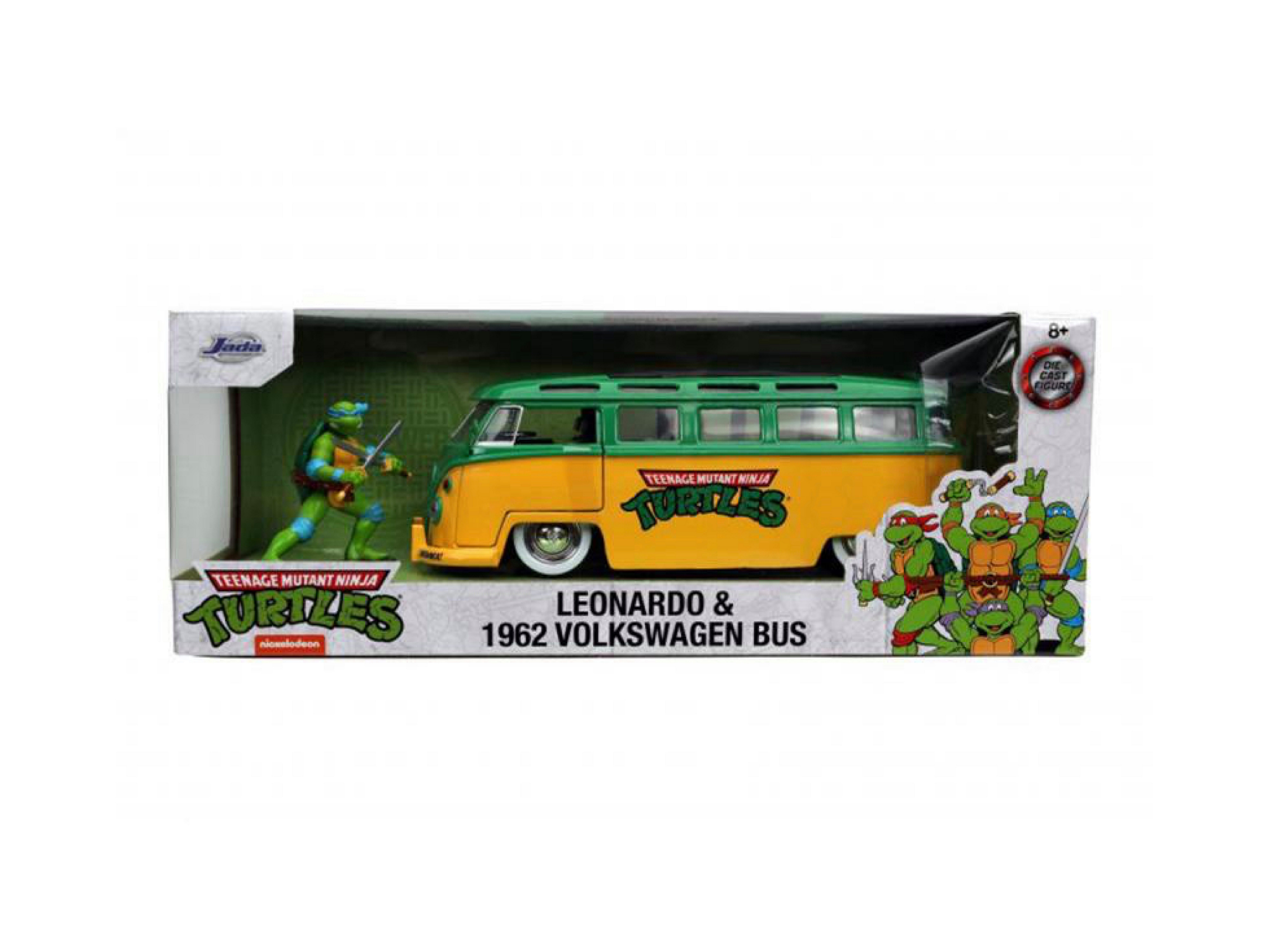 Teenage Mutant Ninja Turtles Игрушки-Auto Turtles Leonardo 1962 VW Bus ca. 18 cm inkl. Die-Cast Figur Leonardo, (2-tlg)
