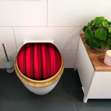 banjado WC-Sitz Bambus2 Motiv Roter Vorhang (umweltfreundliches Material, integrierte Absenkautomatik), 44 x 38 x 5 cm