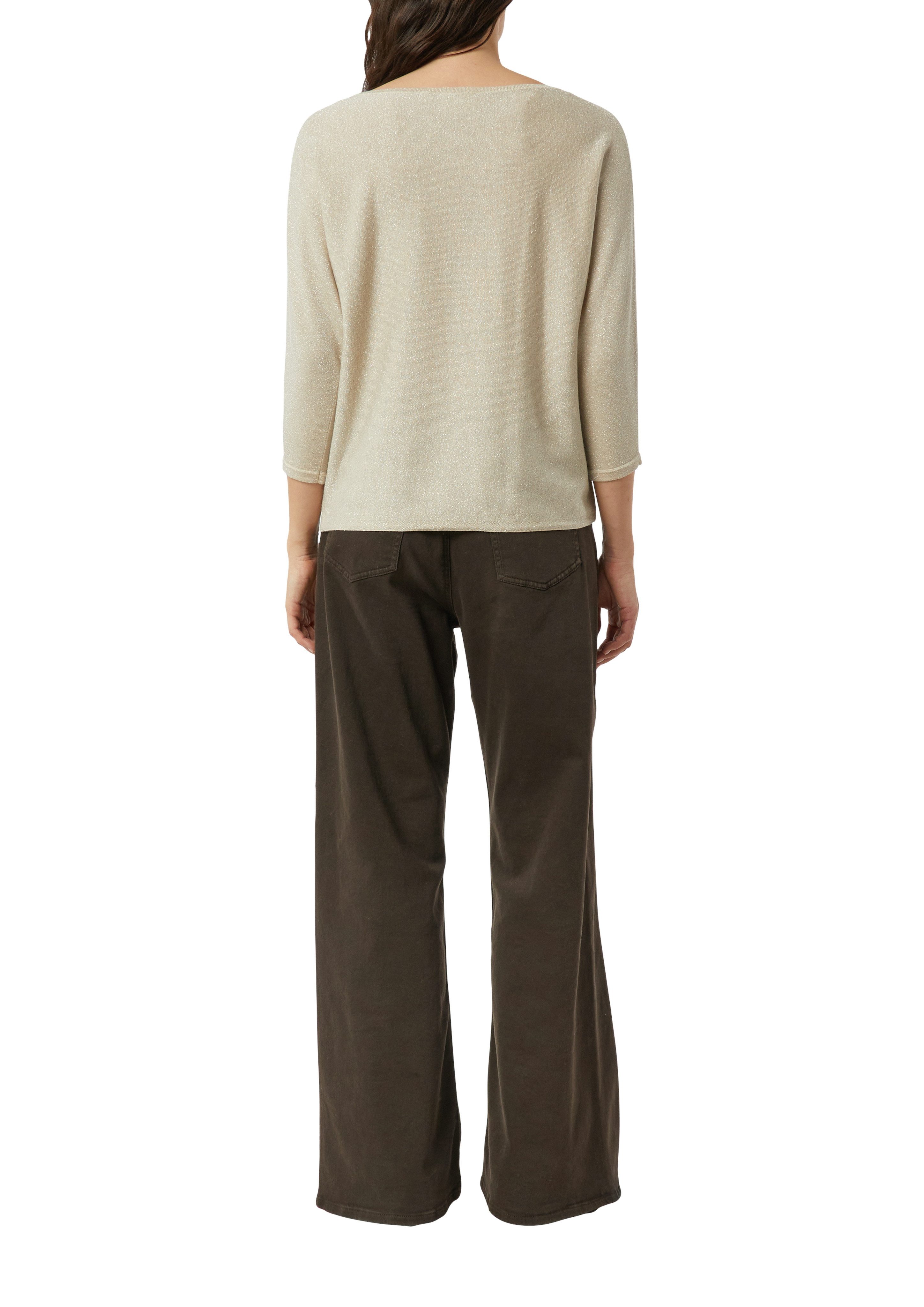 comma 3/4 Arm-Pullover mit Glitzerdetails