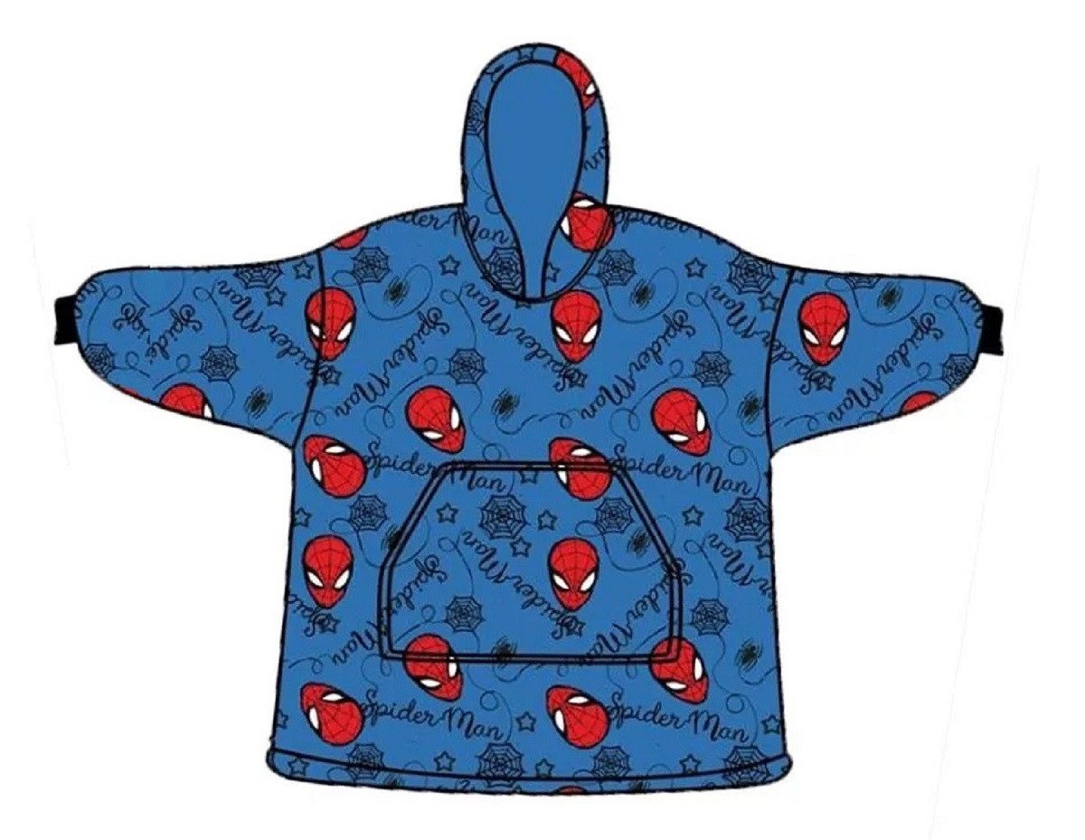 Spiderman Poncho - Bequemer Überwurf mit Kapuze für Erwachsene in Einheitsgröße (1-St) vielseitig nutzbar, leicht zusammenfaltbar
