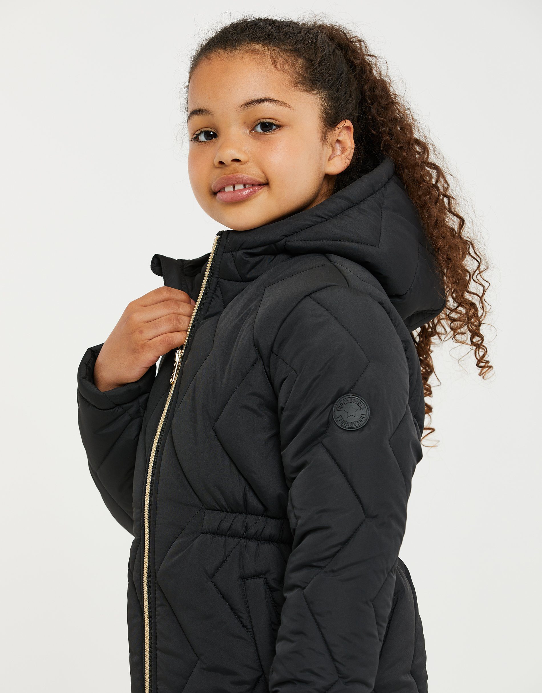 Threadgirls schwarz Quilted Hooded Black- THB Winterjacke Ziggy Jacket