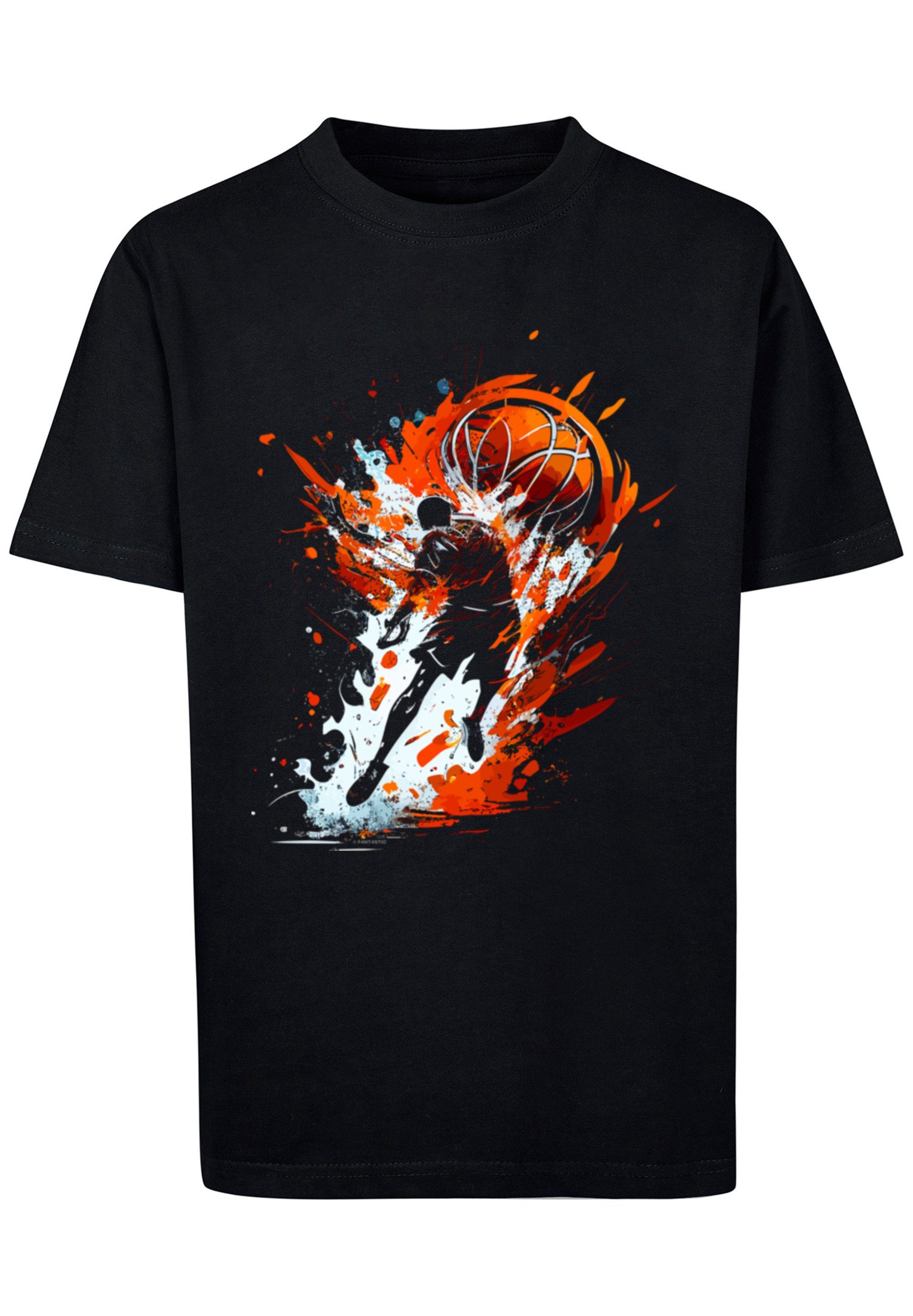 T-Shirt Splash Sport Basketball F4NT4STIC Print schwarz UNISEX