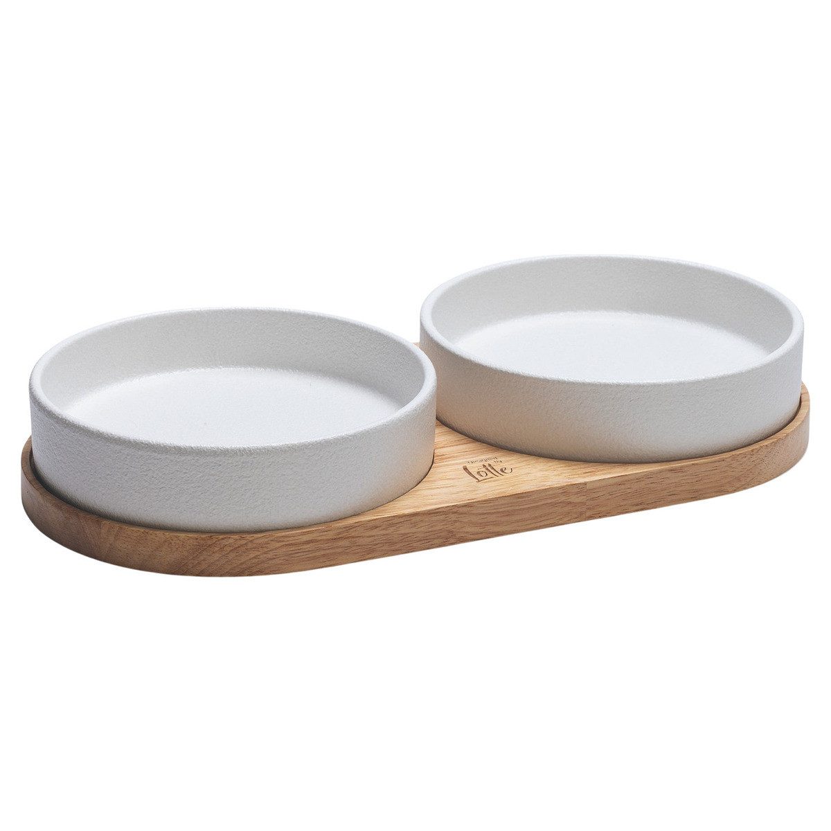 Napf-Set Hunde Dinnerset Lojs aus Keramik weiß