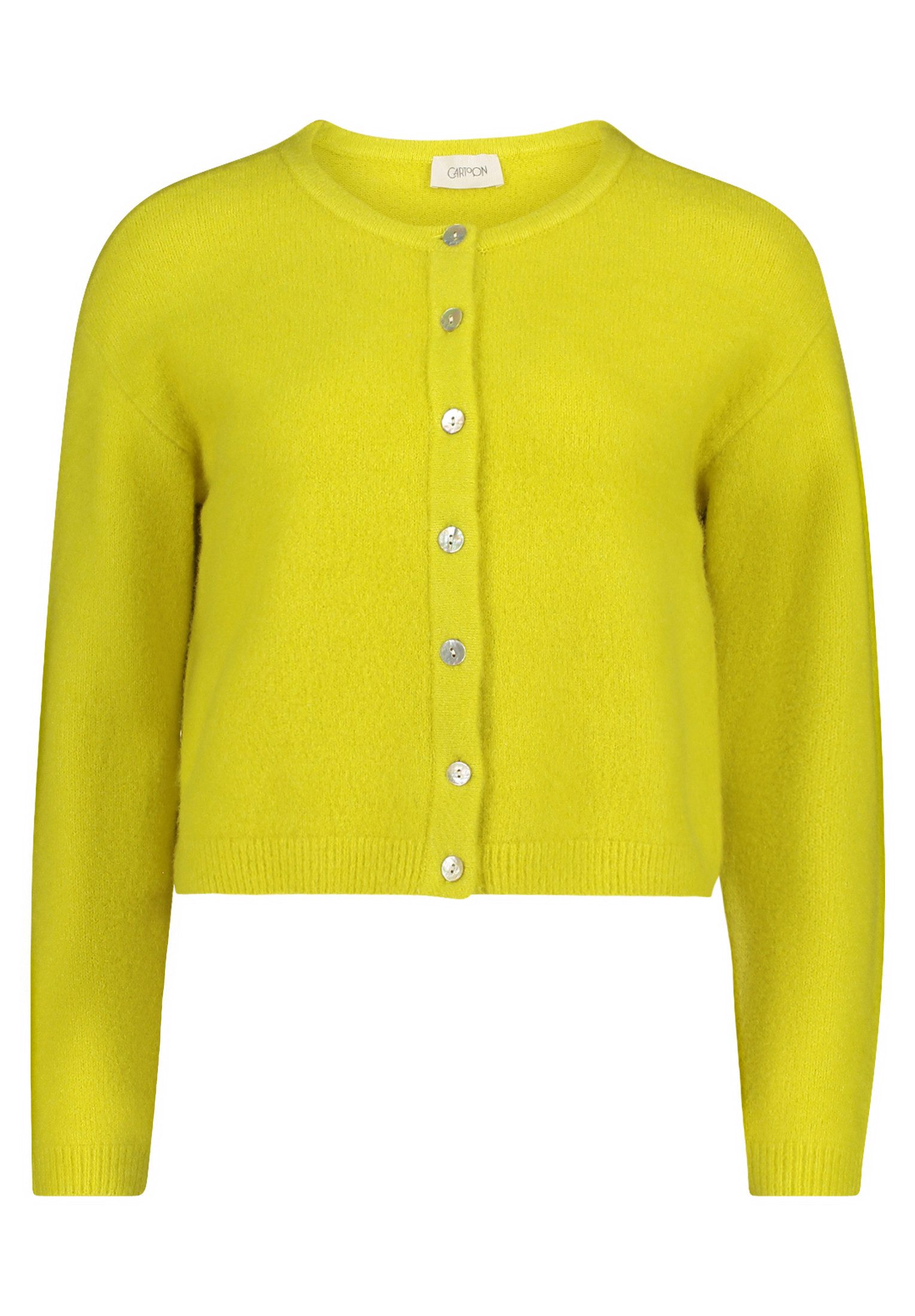 Cartoon Strickjacke Damen mit Rundhalsausschnitt (1-tlg)