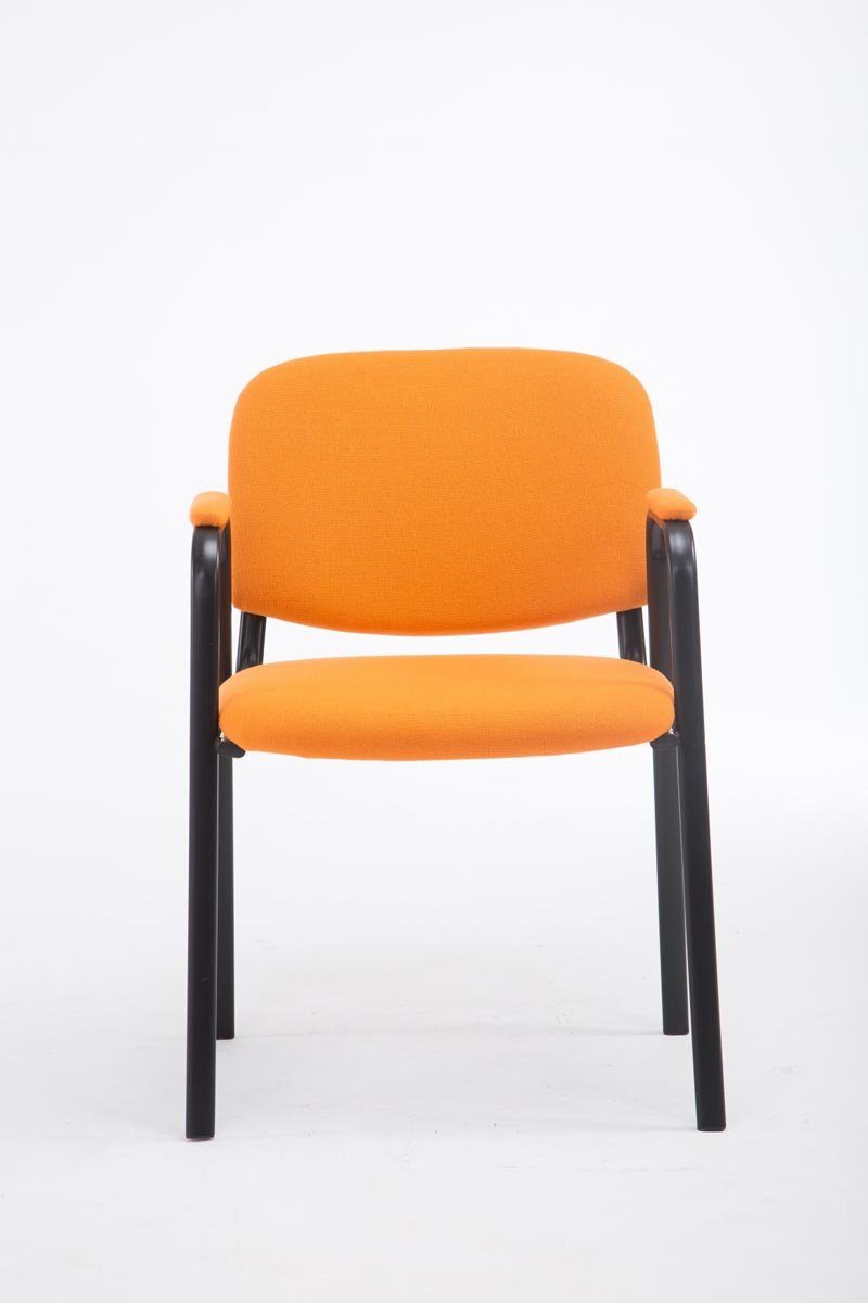 Konferenzstuhl schwarz - TPFLiving Gestell: (Besprechungsstuhl Stoff - mit - Polsterung Keen - orange Sitzfläche: Warteraumstuhl Besucherstuhl hochwertiger Metall Messestuhl),