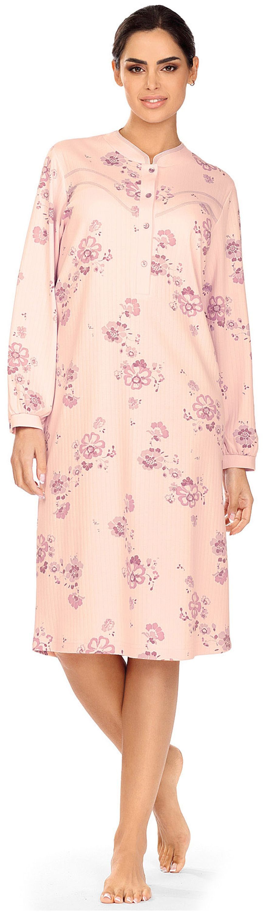 comtessa Nachthemd (Set, 1-tlg., Set) Damen Sleepshirt ca.110cm Nachthemd Interlock Baumwolle Blumendruck
