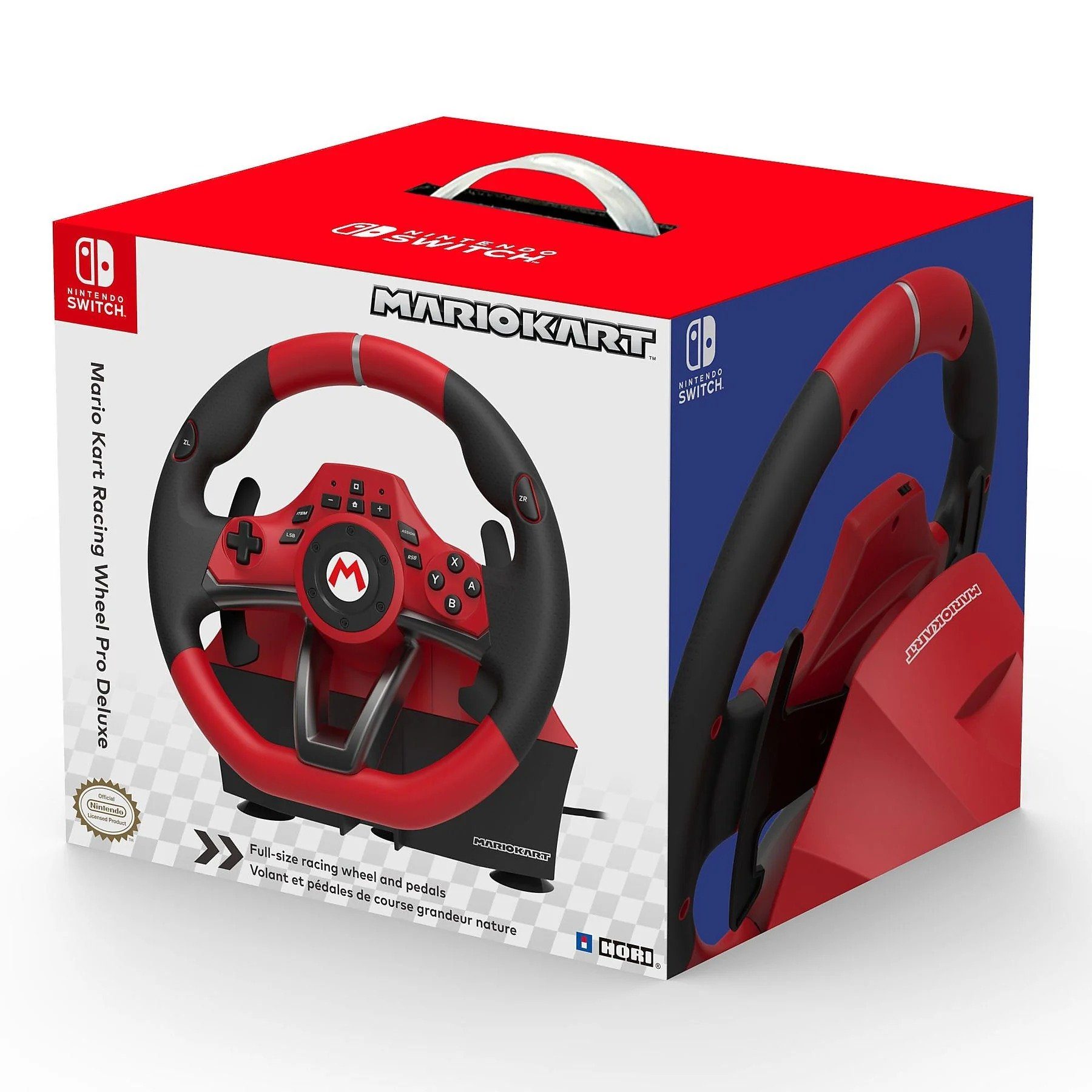 Hori Lenkrad Switch Mario Kart Racing Wheel Pro Deluxe mit Pedal Gaming-Lenkrad (Nintendo Switch 2, PC Windows 10 11, programmierbare Tasten)
