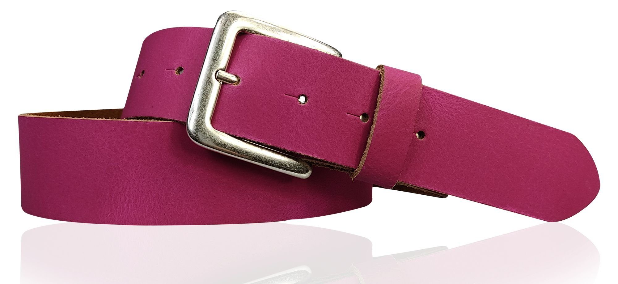 dezenter Schnalle Leder aus FRONHOFER Pink basic echtem mit 4 silberner 18617 cm Hüftgürtel Gürtel