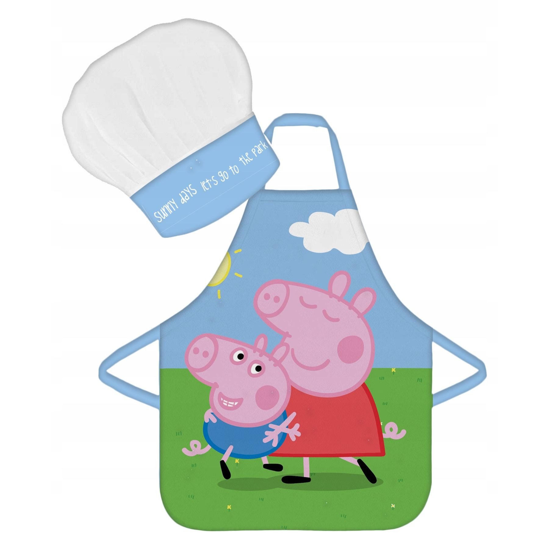 Peppa Pig Kochschürze Kinder Schürze mit Kochmütze für Spielküche, (2-tlg)