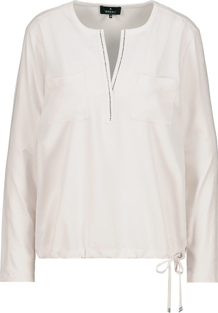 Monari T-Shirt Satinbluse mit Strassdetails & Tunnelzug günstig online kaufen