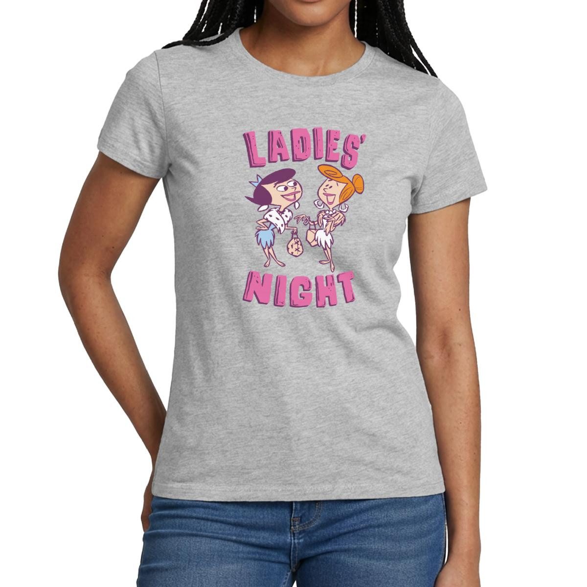 Spreadshirt T-Shirt The Flintstones Betty Und Wilma Ladies’ Night Frauen T-Shirt (1-tlg) Slim Fit, fällt klein aus