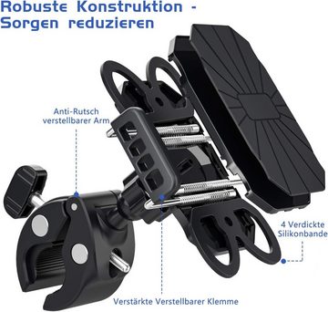 PASONOMI Fahrrad & E-Scooter Handyhalterung: Sicherheit und Komfort Halterung, (bis 7,00 Zoll, Der Settyp ist eine Handyhalterung für Fahrrad und Motorrad., Vielseitige, sichere Handyhalterung, 360° Drehung, universelle Kompatibilität)