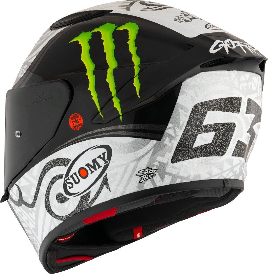 Suomy Motorradhelm Track-1 Bagnaia Winter Test Monster Replica Helm, Notfallsystem-Polsterung (EQRS)