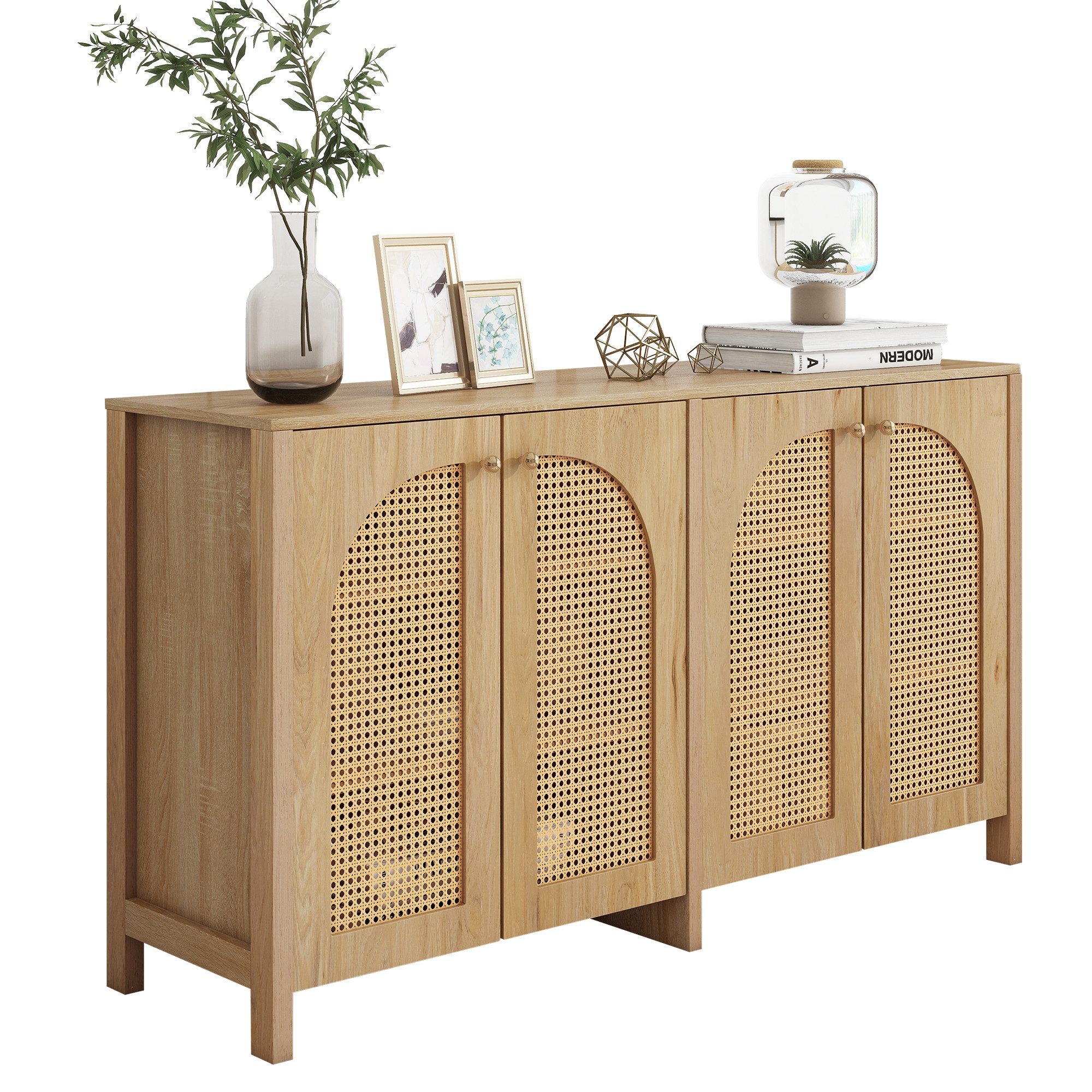 Merax Sideboard, Kommode mit verstellbaren Einlegböden,Anrichte,Rattantüren günstig online kaufen