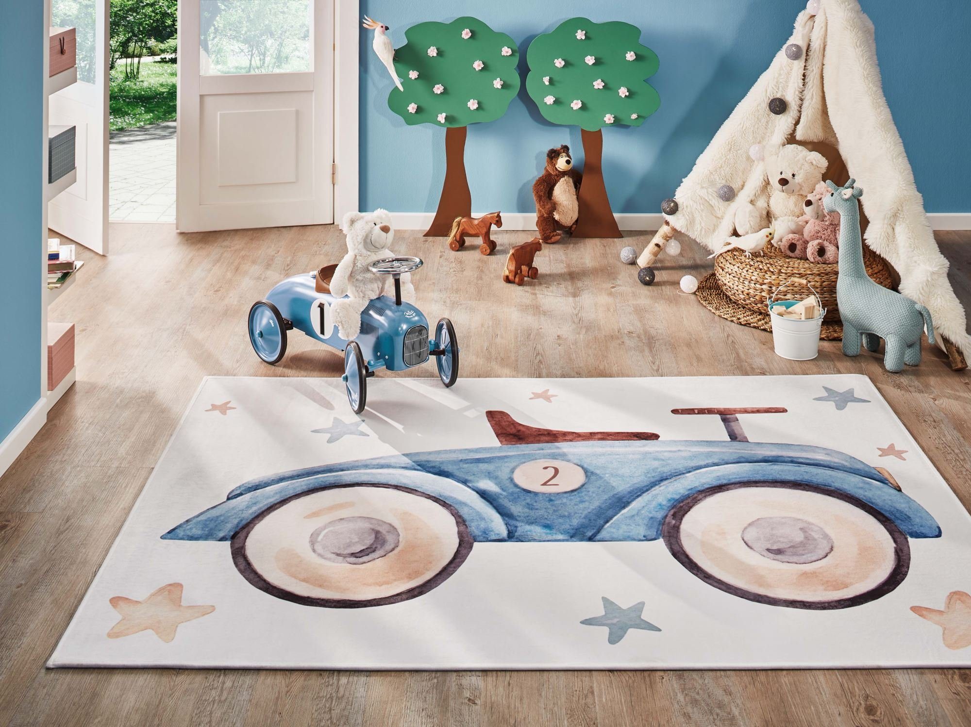 Kinderteppich Sweet Dreams Auto, Steffensmeier, Rechteckig, Junge, Kinderteppich, Kinderzimmer