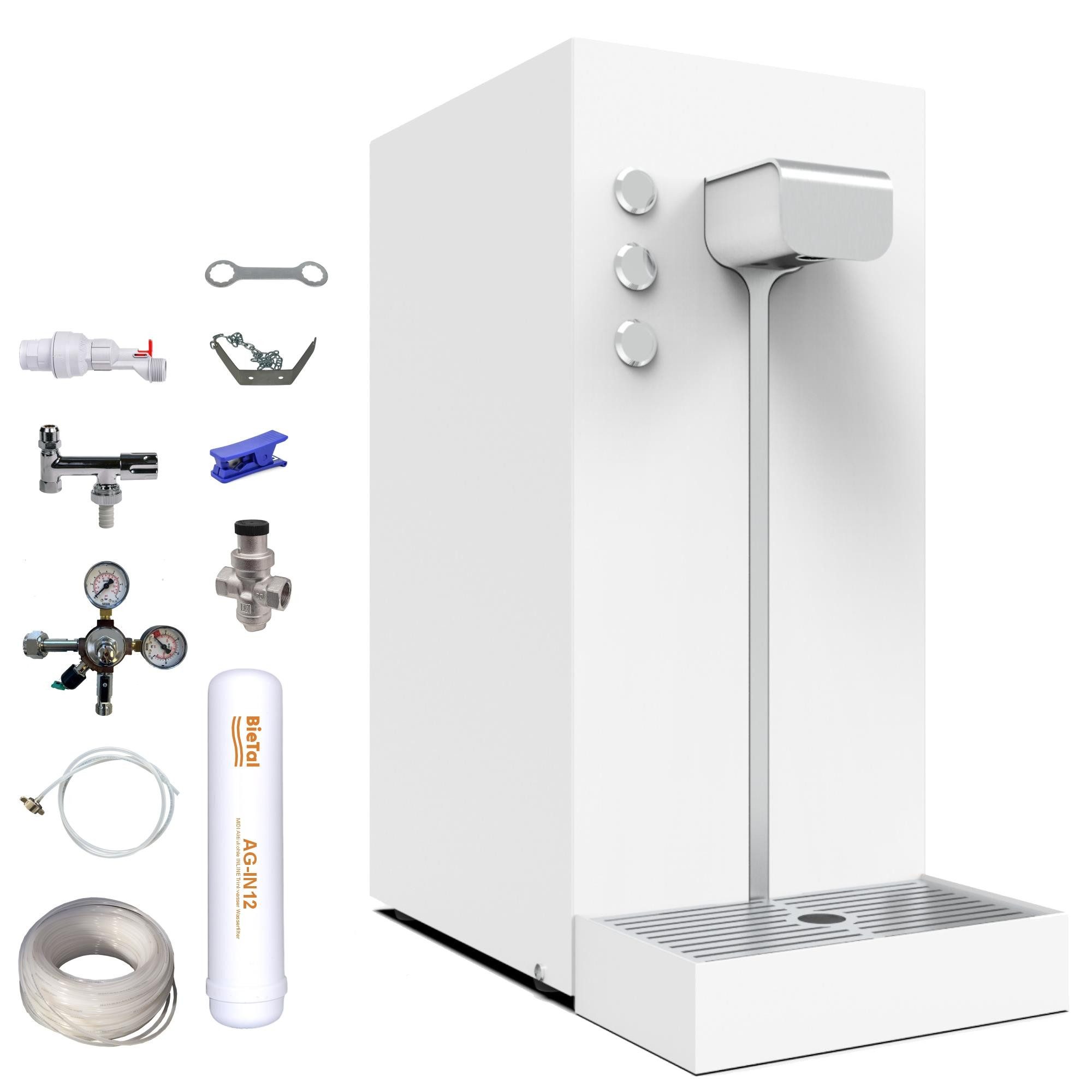 BieTal Wassersprudler Sprudelwasser Wasser Anlage Italbedis Flux Slim Plus Schwarz im SET, (Set, 42-tlg), Sprudelwasseranlage Trinkwasser Wasserspender