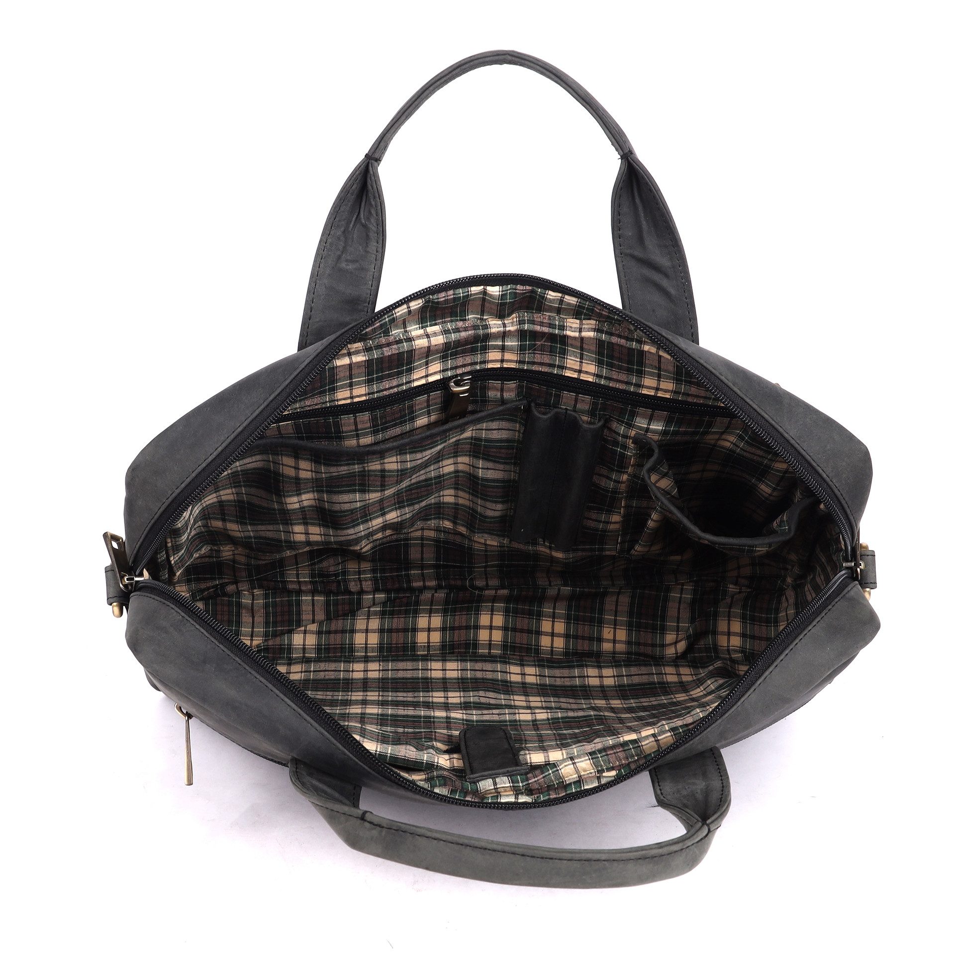 Benthill Aktentasche Echt Leder Laptoptasche Büro Tasche Umhängetasche Schultertasche, Schultergurt / Umhängegurt Reißverschlussfach – Bild 4 von 5