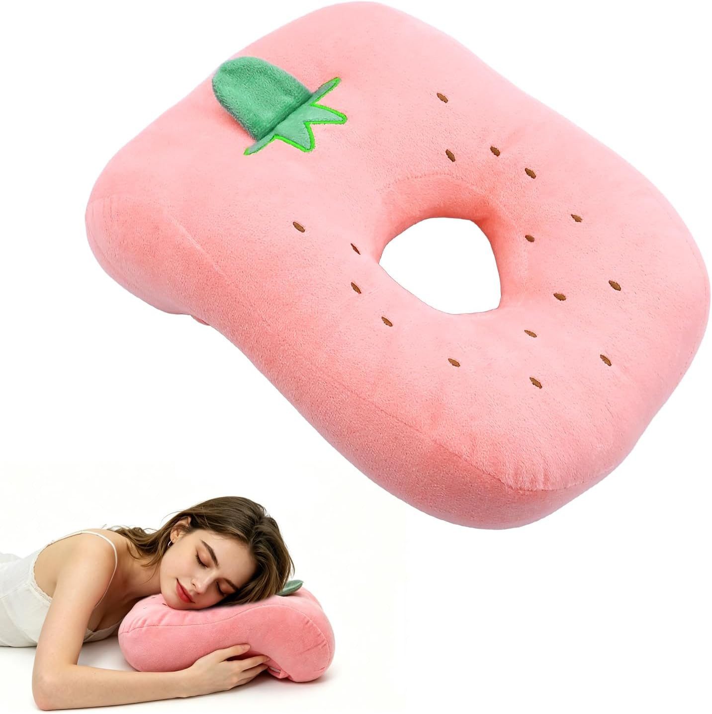 FELIXLEO Babykissen Weiches Nickerchenkissen mit Ohrloch, ergonomisch, für Seitenschläfer