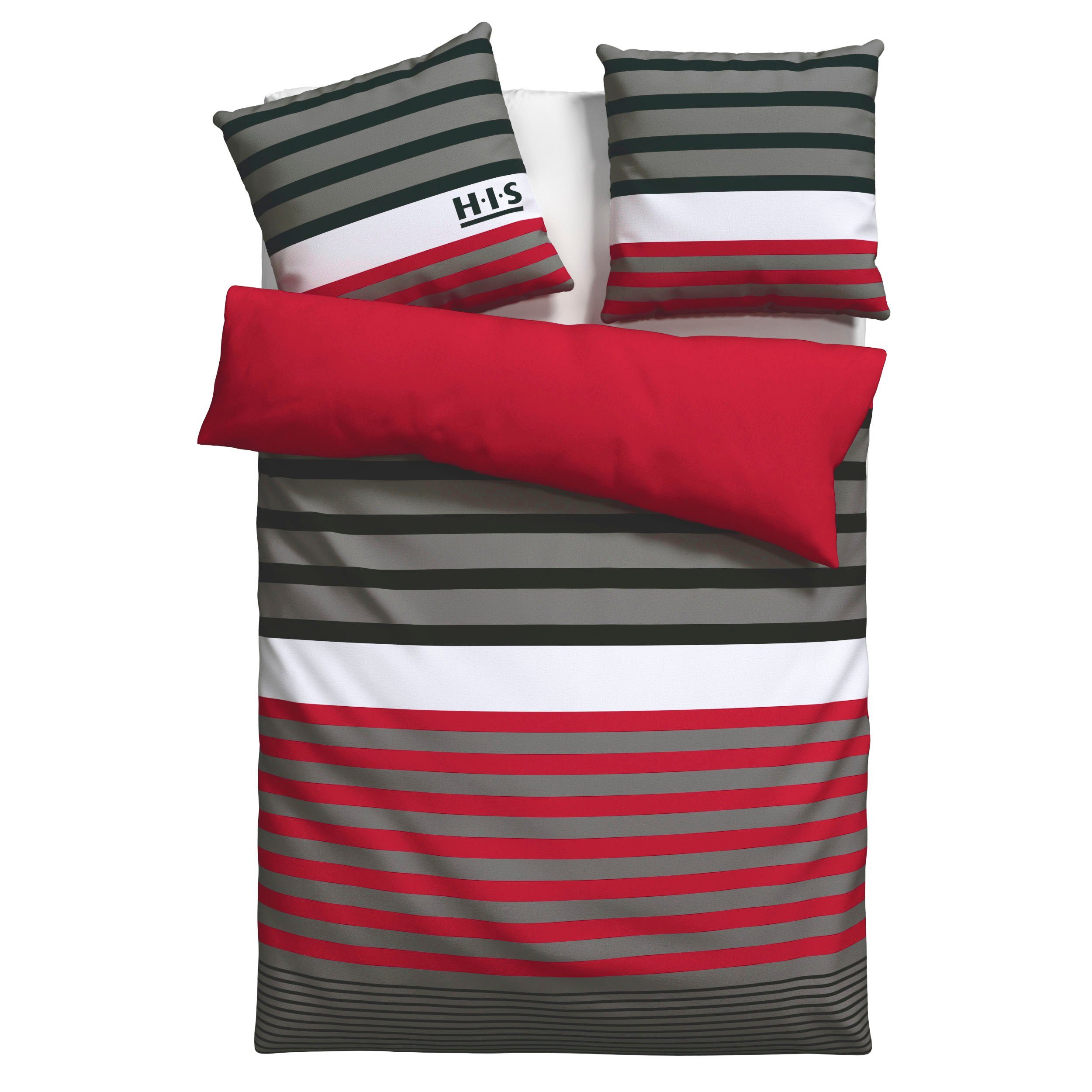 H.I.S Bettwäsche Majoran, Polycotton recycelt, 3 teilig, gestreifte Bettwäs günstig online kaufen