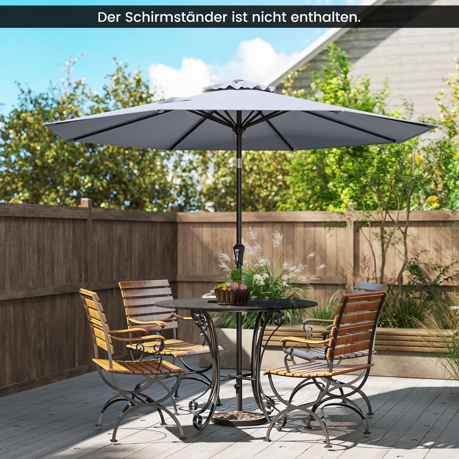 COSTWAY Sonnenschirm Ø270cm Balkonschirm, 30° neigbar, günstig online kaufen