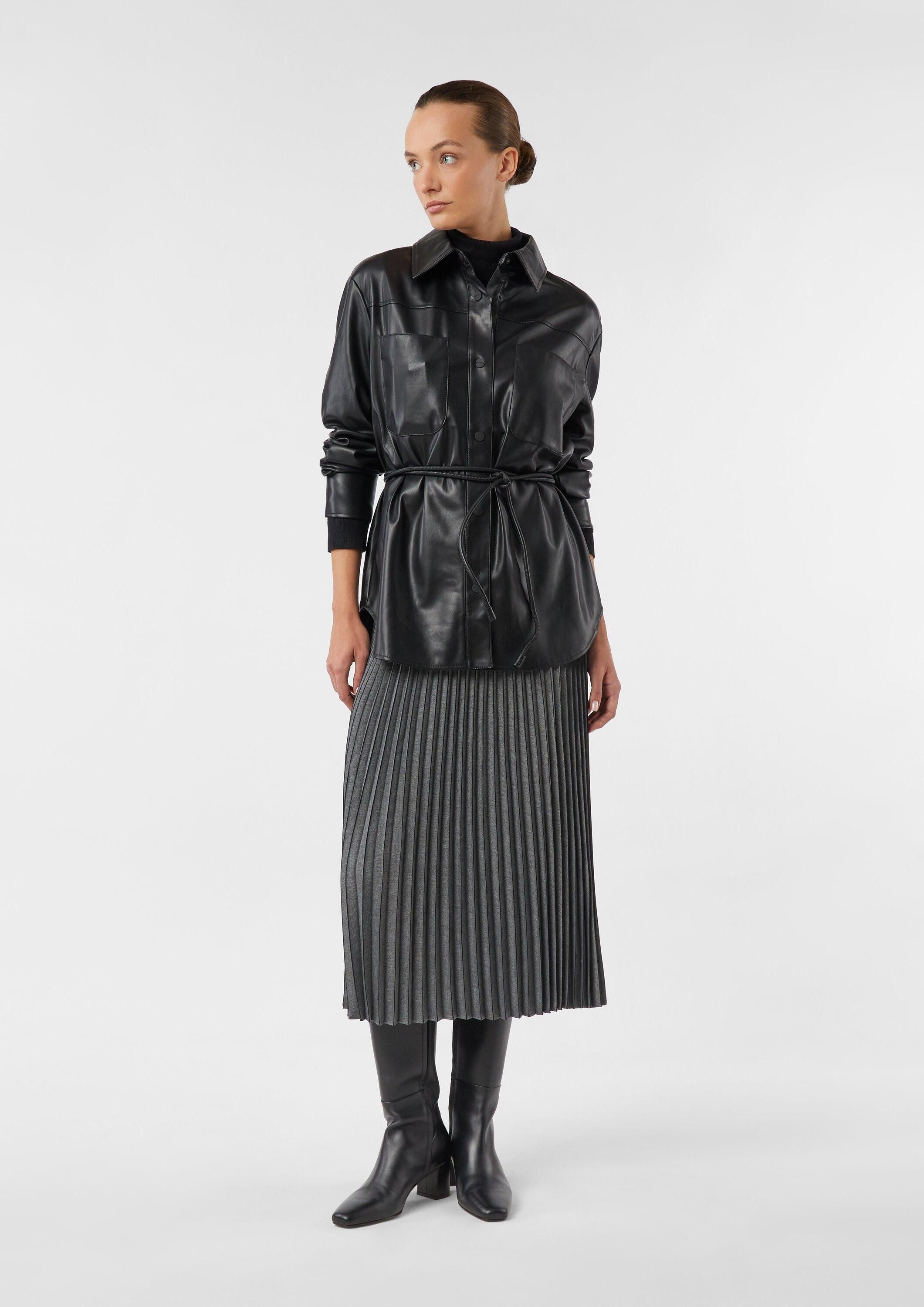 comma Midirock Rock Plissierter Flanellrock in Midilänge