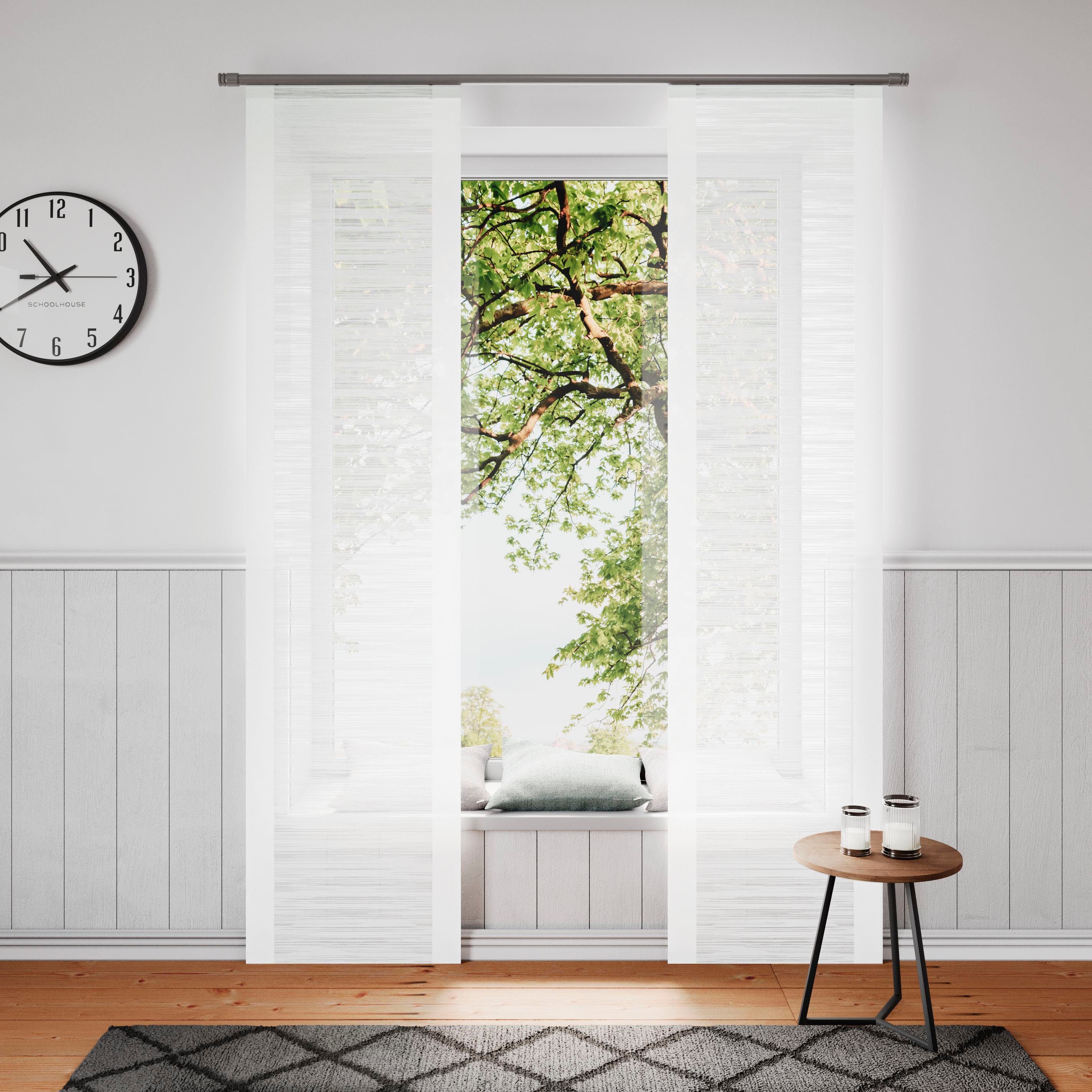 Neutex for you! Schiebegardine Padova (1 St), Klettband, halbtransparent, Scherli, inkl. Befestigungszubehör, Breite: 57 cm