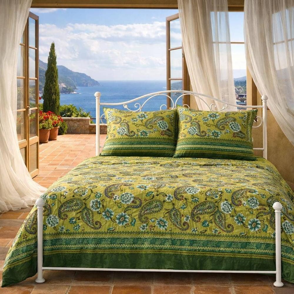 Bassetti Bettwäsche Bettwäsche Rapallo in Grün 135 x 200 cm von Bassetti, Mako Satin, 2 teilig