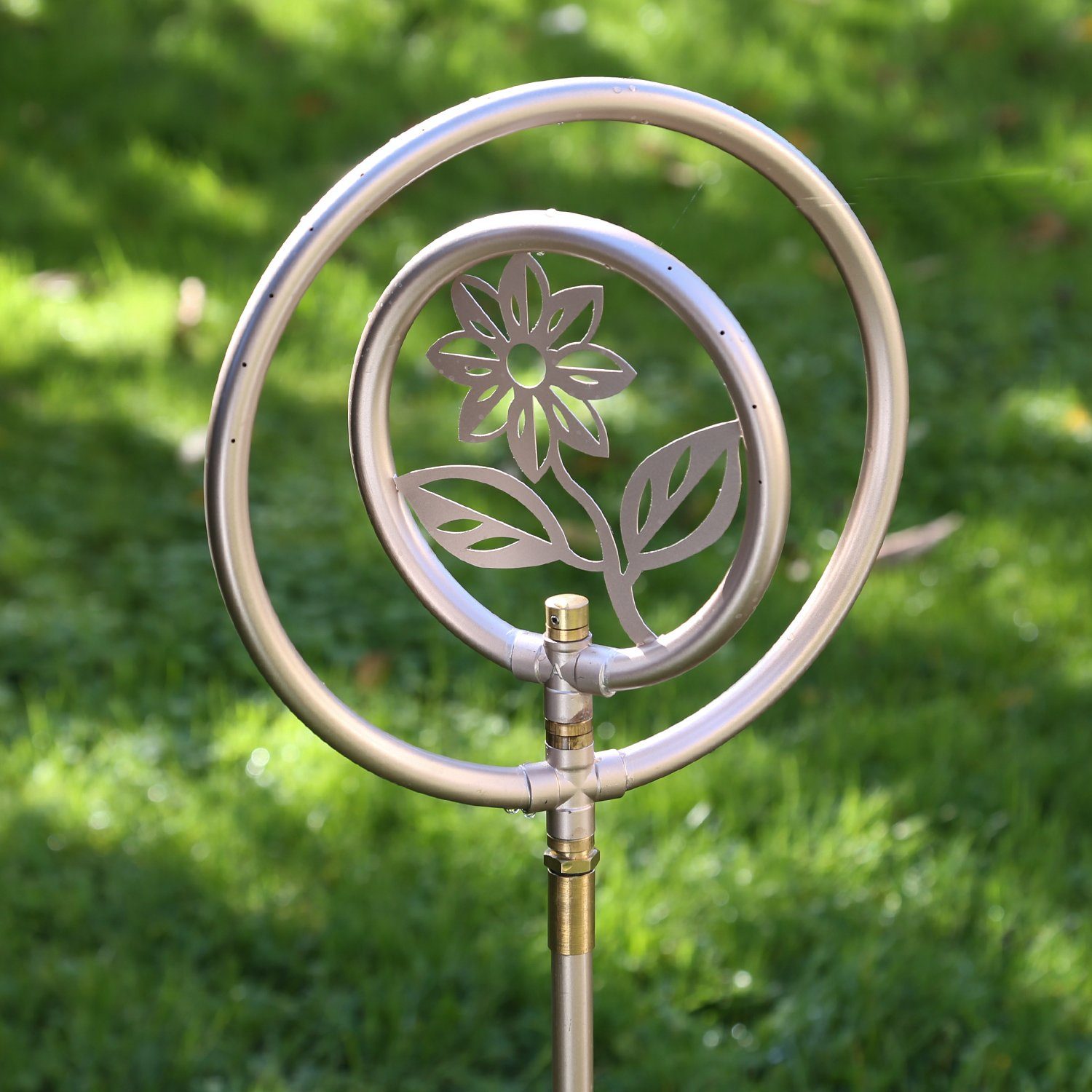 MARELIDA Wasserspiel Rasensprenger BLUME Edelstahl Sprinkler rotierende