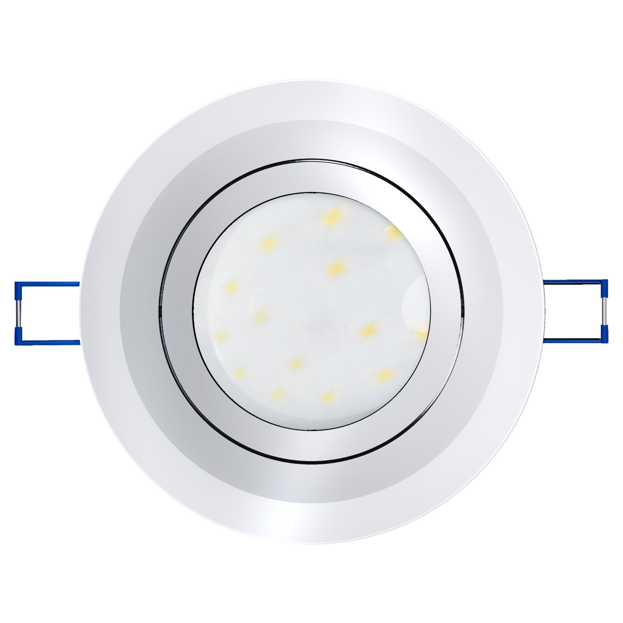 SSC-LUXon LED Einbaustrahler Modul Einbauspot Flacher mit rund Glas Neutralweiß schwenkbar LED neutral, klar LED