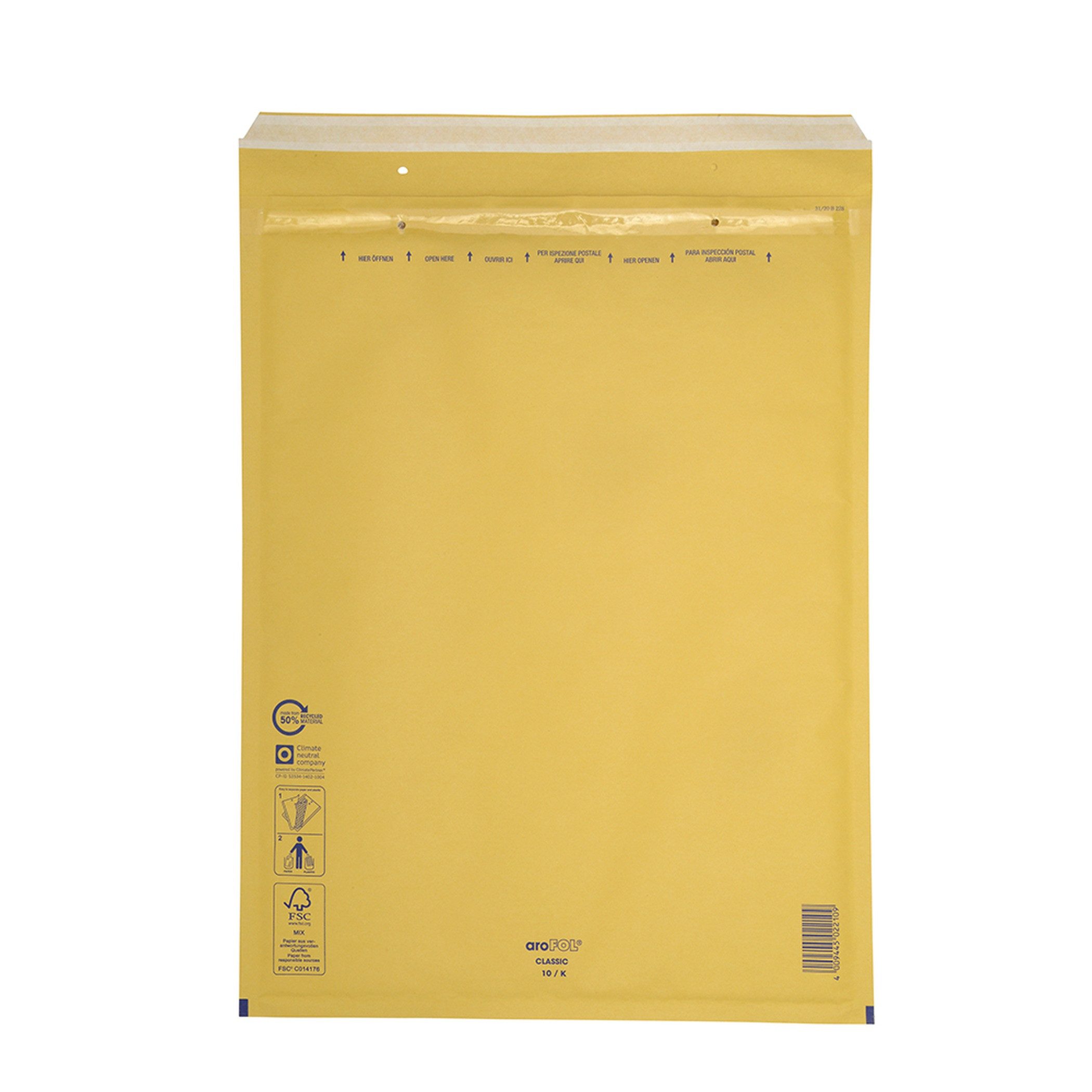 BB-Verpackungen Versandtasche Luftpolsterversandtasche, 350 x 470 mm, Größe: 10 / K, braun