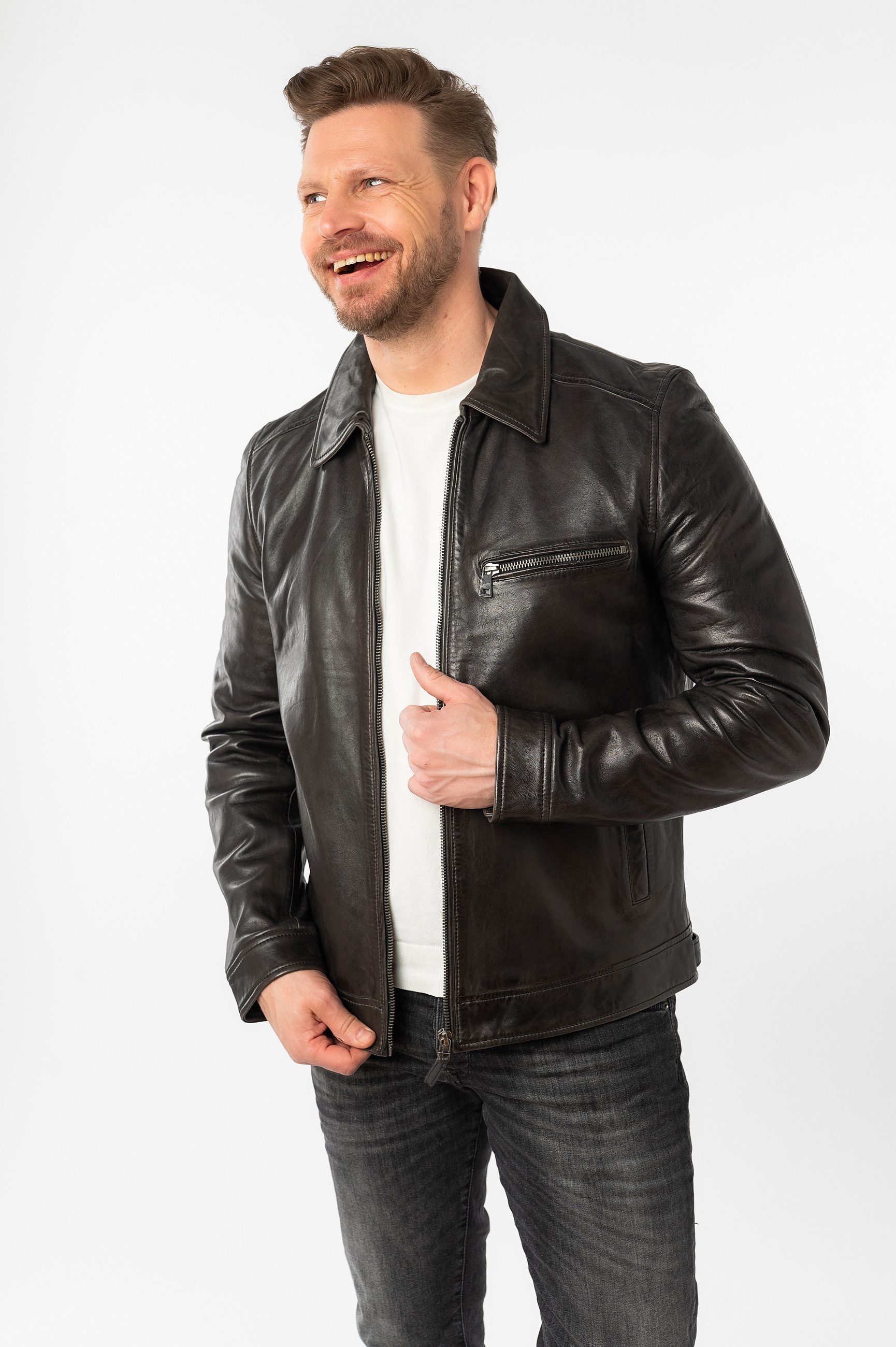 Mauritius Lederjacke MMBerink mit Umlegekragen günstig online kaufen