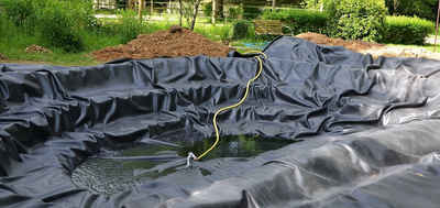 Aquagart Bodenschutzvlies Teichfolie PVC 10m x 2m 1,0mm schwarz Folie für den Gartenteich